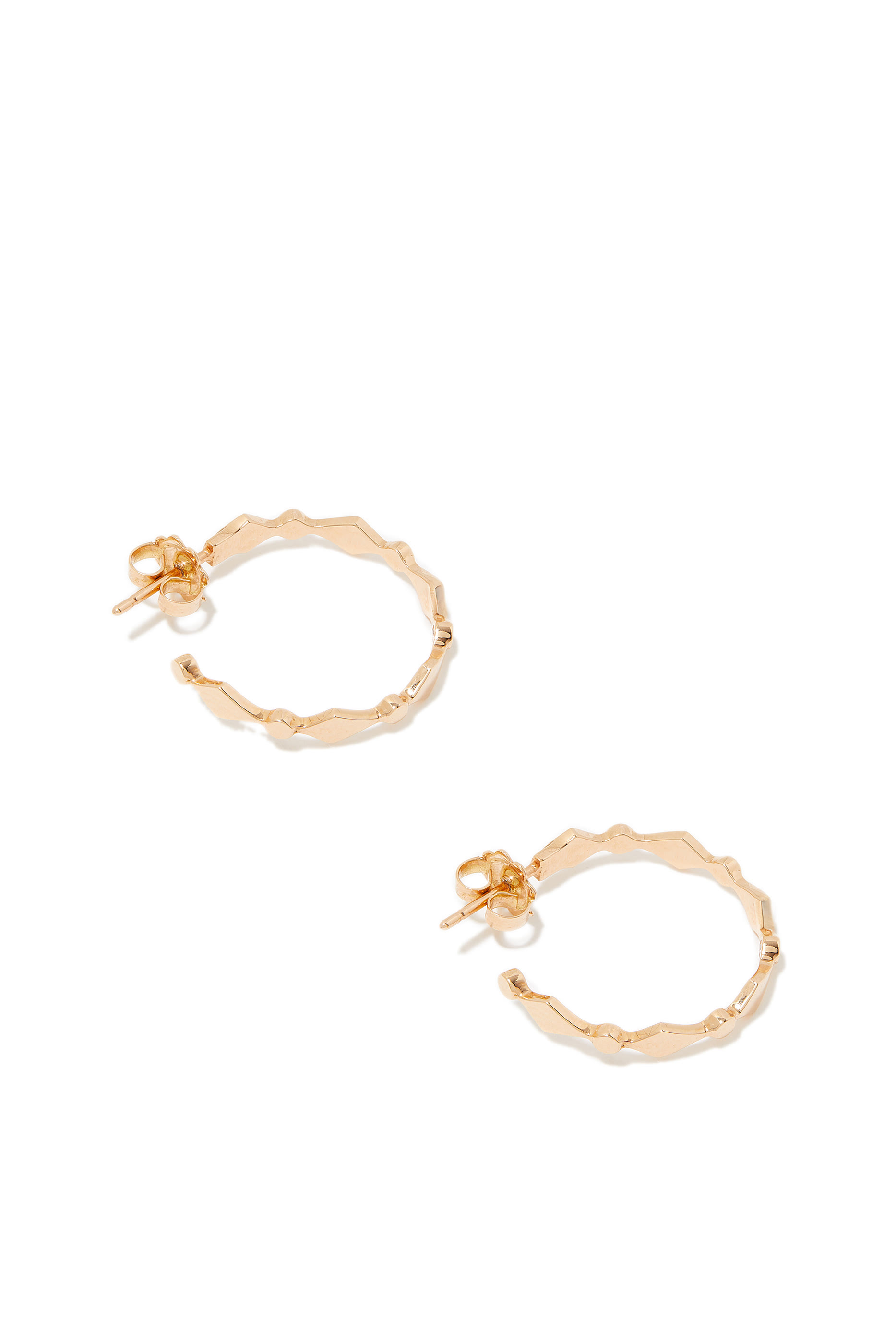 Morocco Mosaic Hoop Earrings, 18k Rose Gold with Diamonds