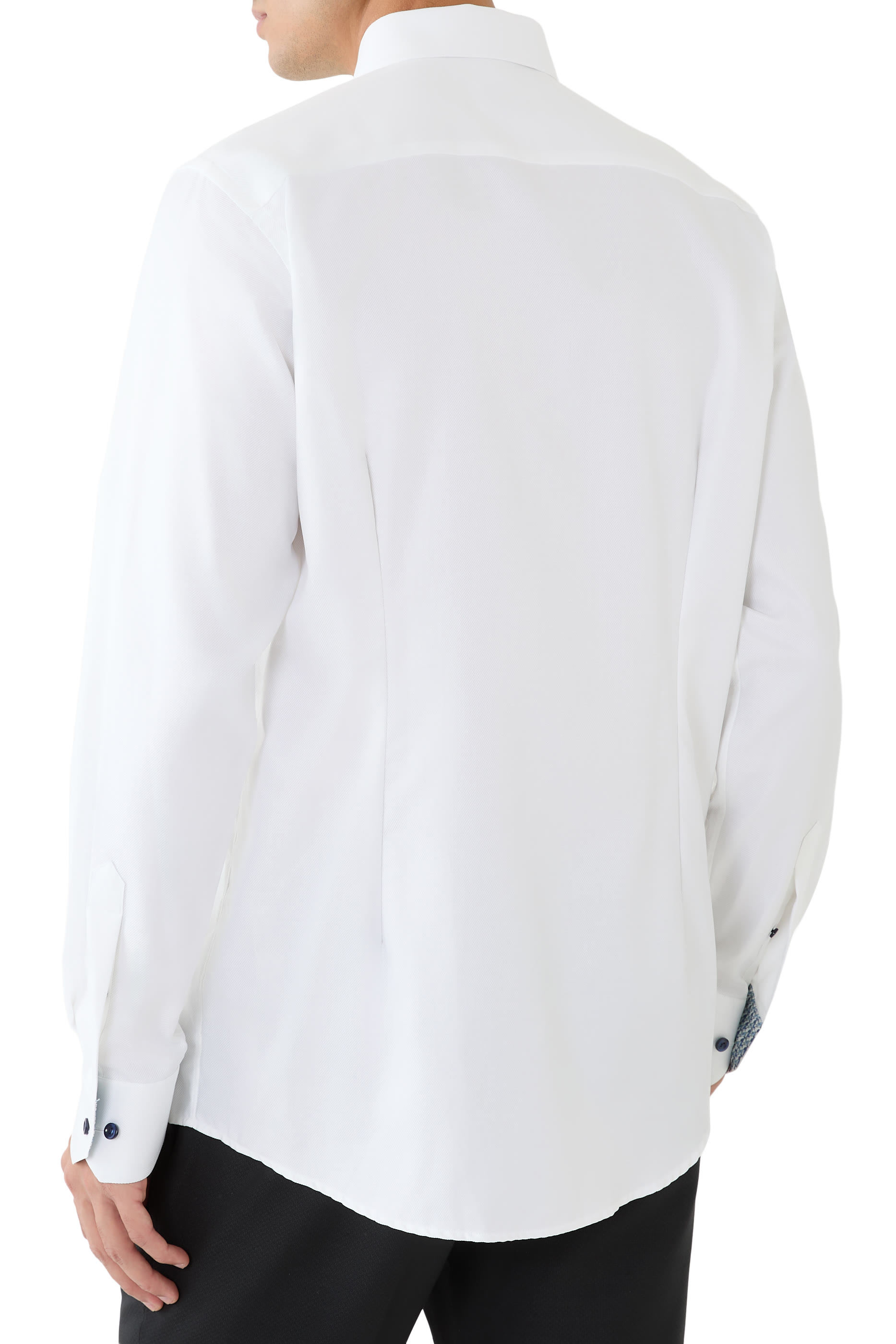 Geometric Effect Textured Twill Shirt