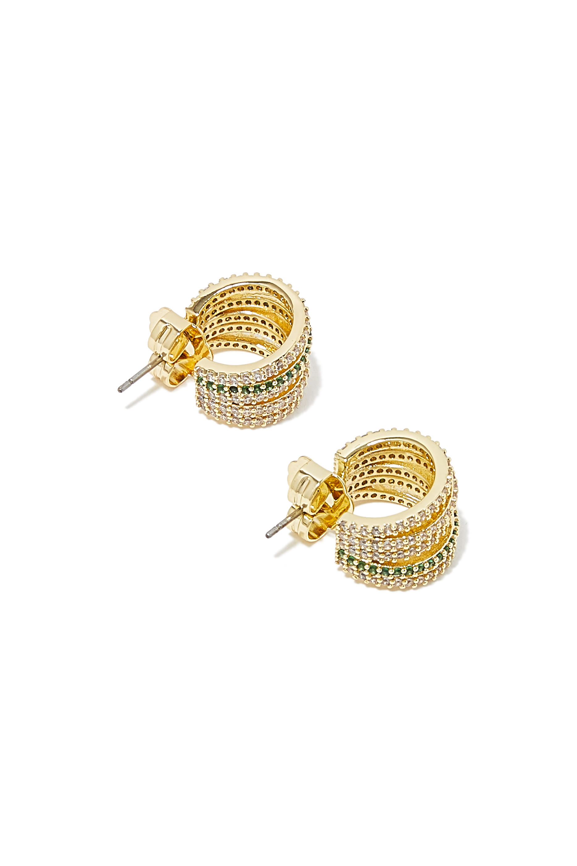 5 Row Stripe Mini Huggie Earrings