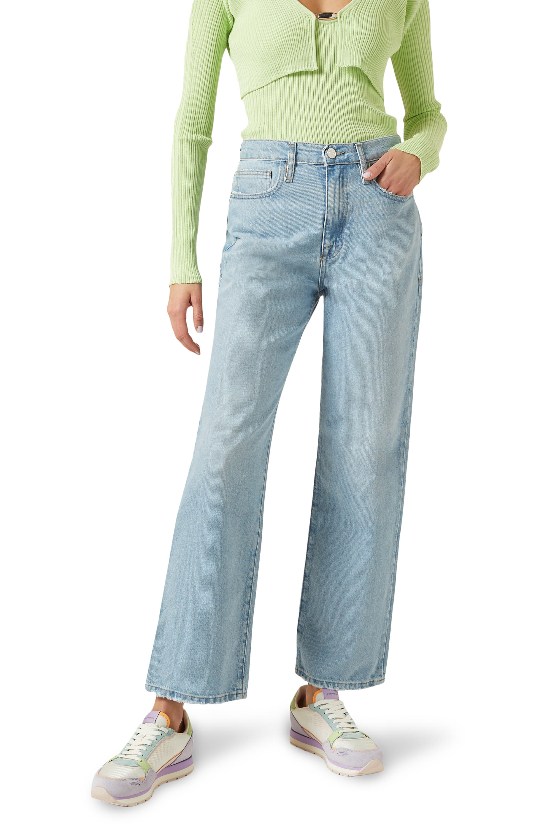 Mesh Suede Eagle Patch Sneakers