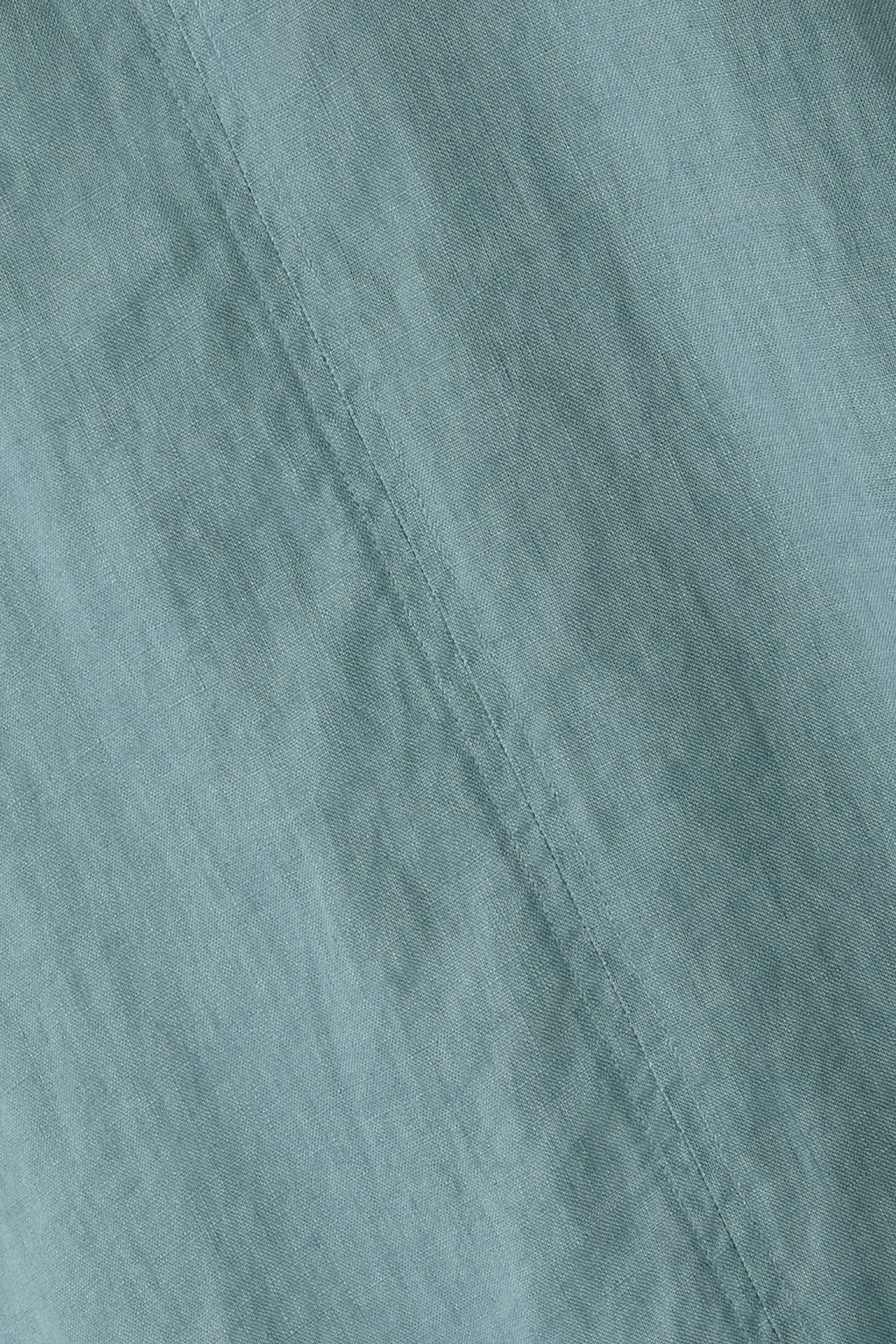 Organic Linen Split Neck Dress 