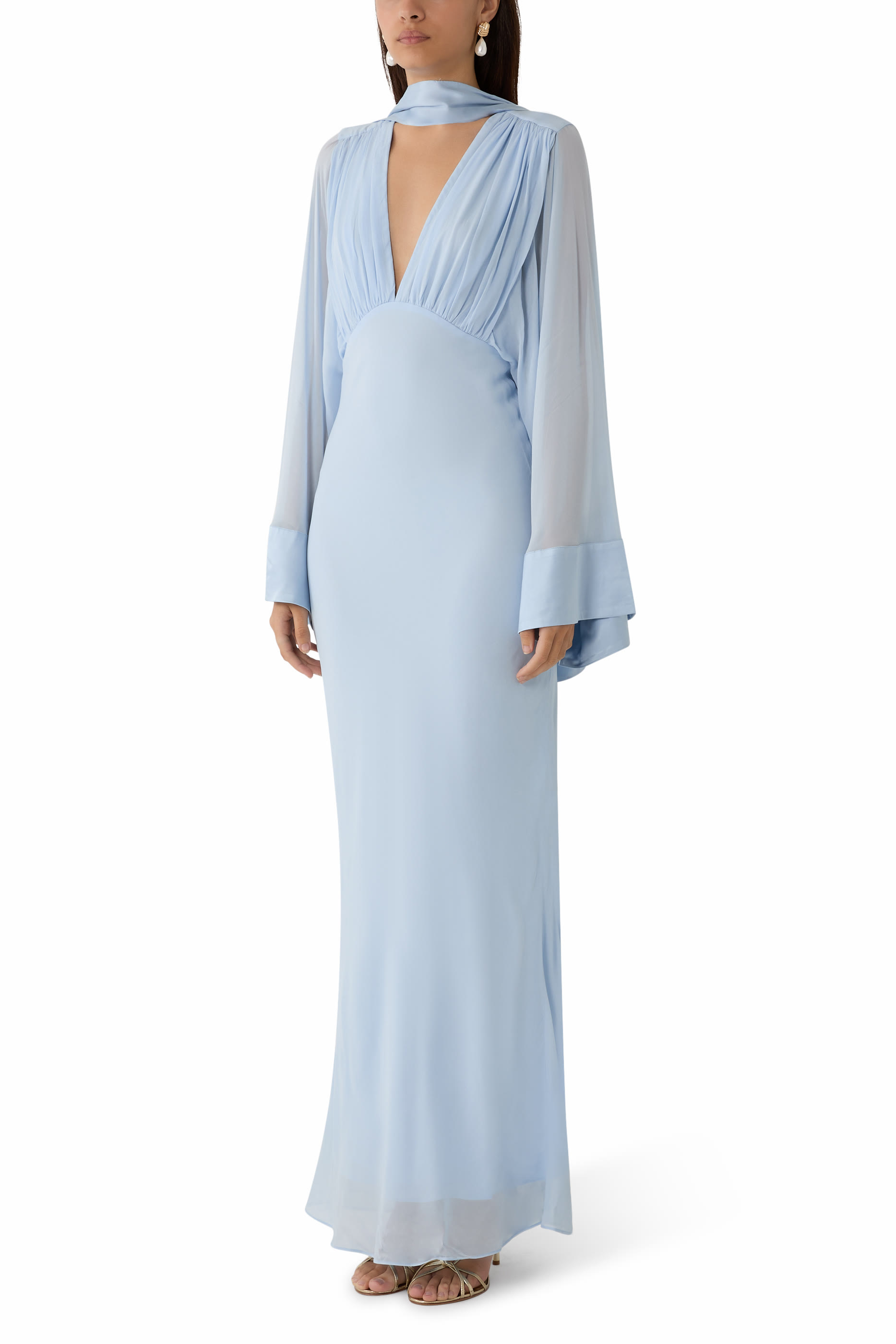 Edie Flared Sleeve Maxi Dress 