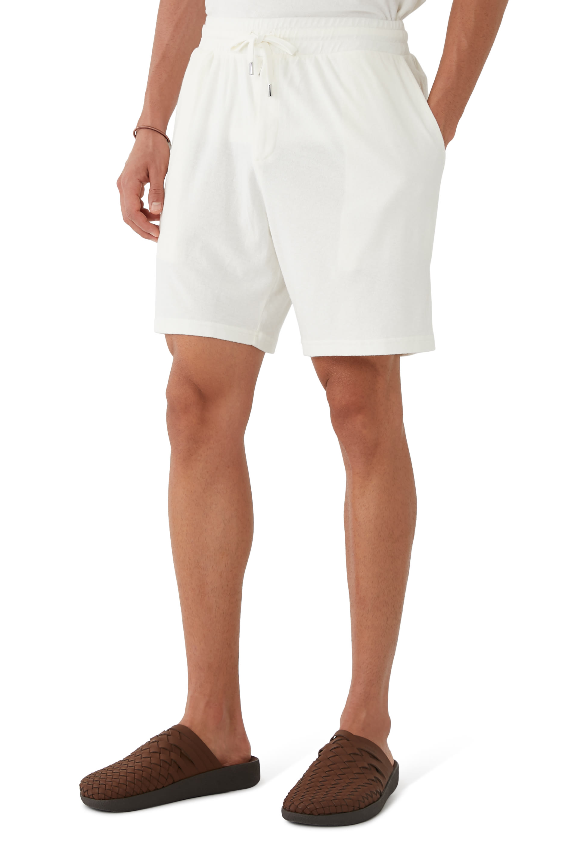 Augusto Terry Cotton Blend Shorts