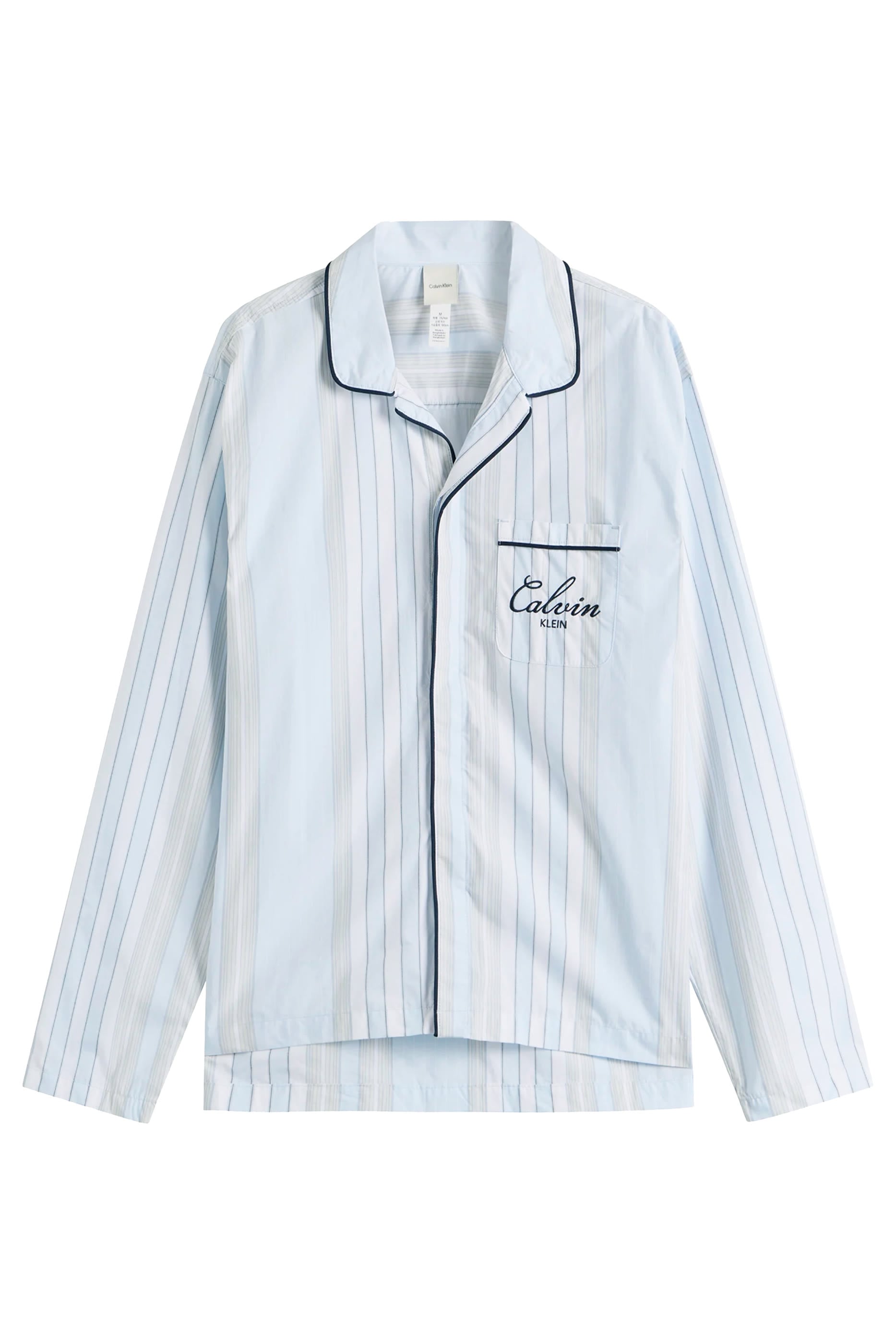 Cotton Poplin Script Button-Down Sleep Shirt