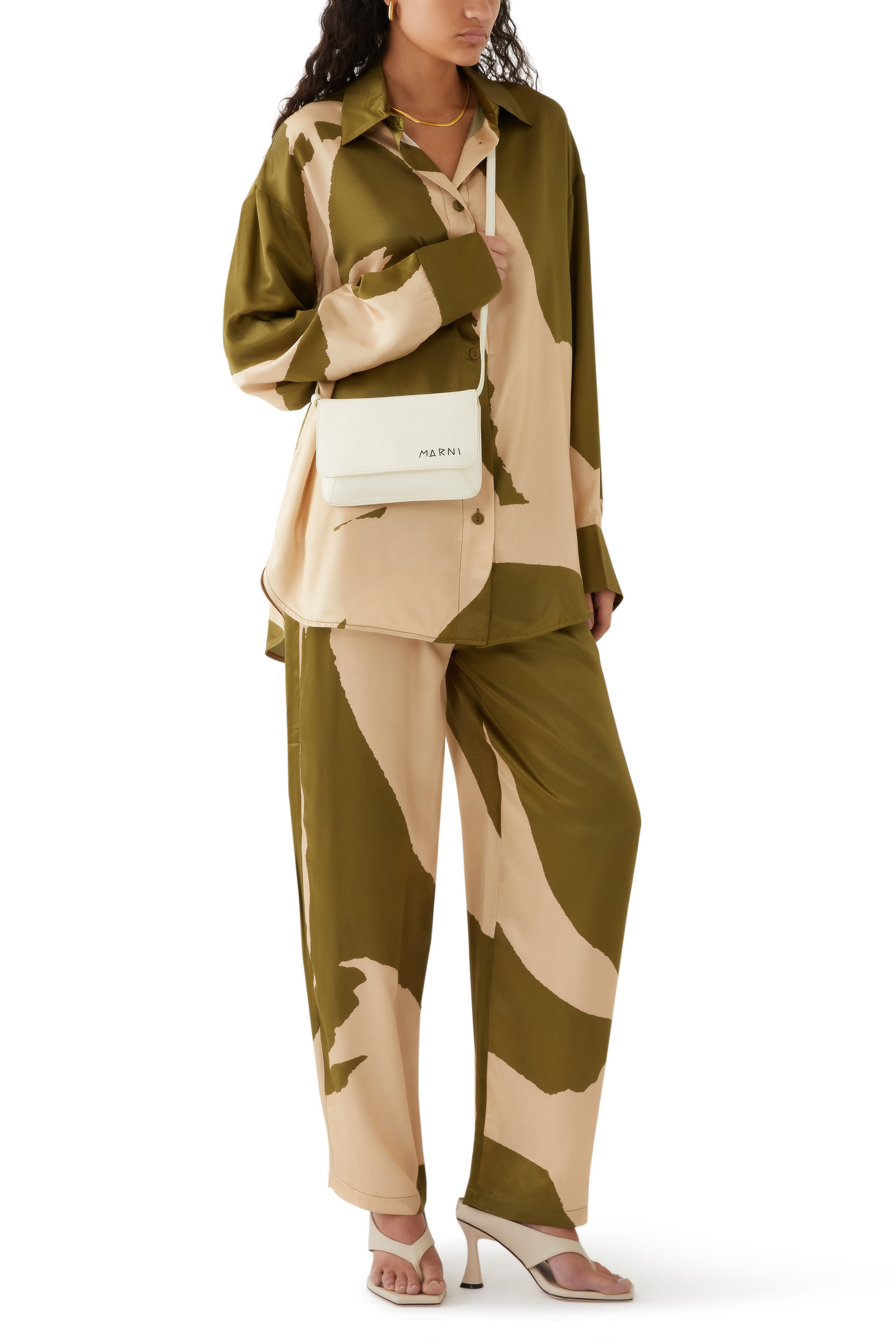 Leather Shoulder Bag with Mending