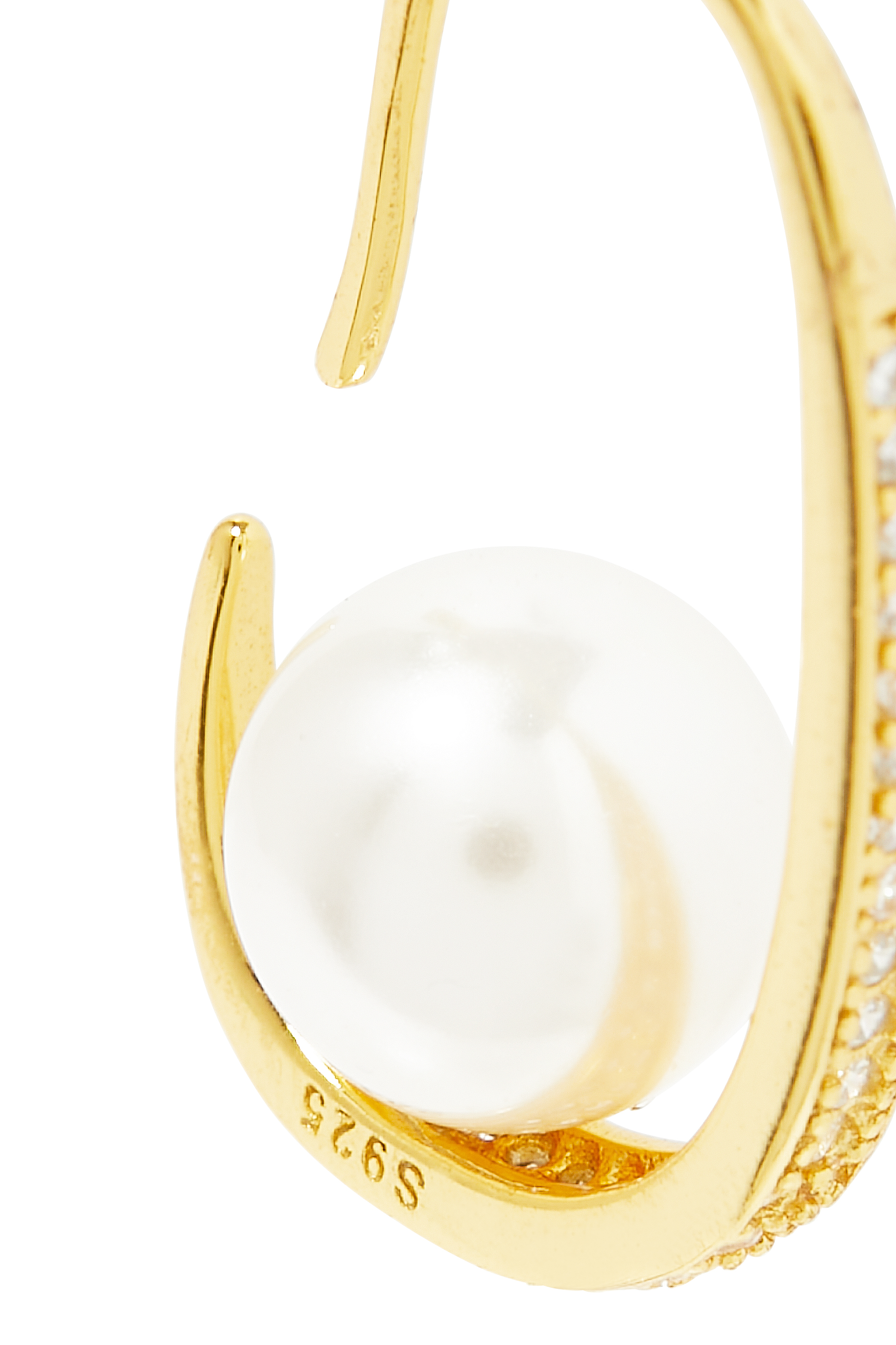 Michelle Earrings, 14k Vermeil & Pearl