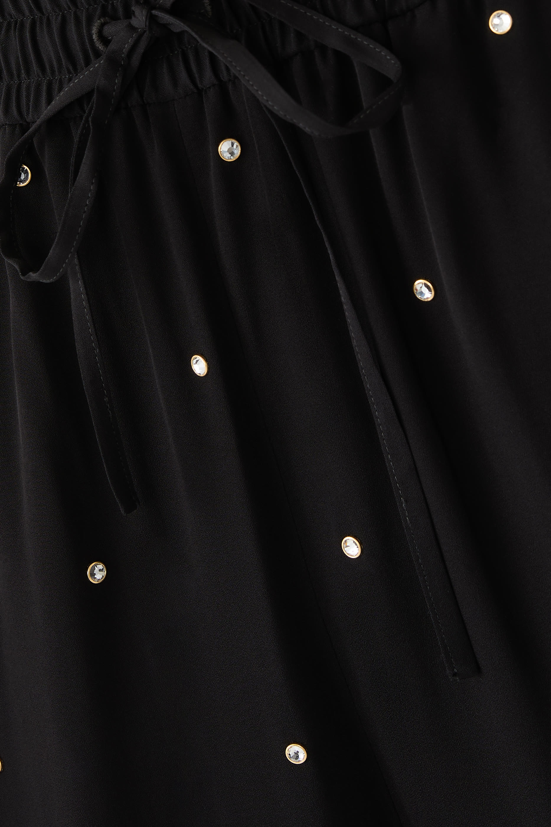 Lead-Free Crystal High-Rise Wide-Leg Trousers