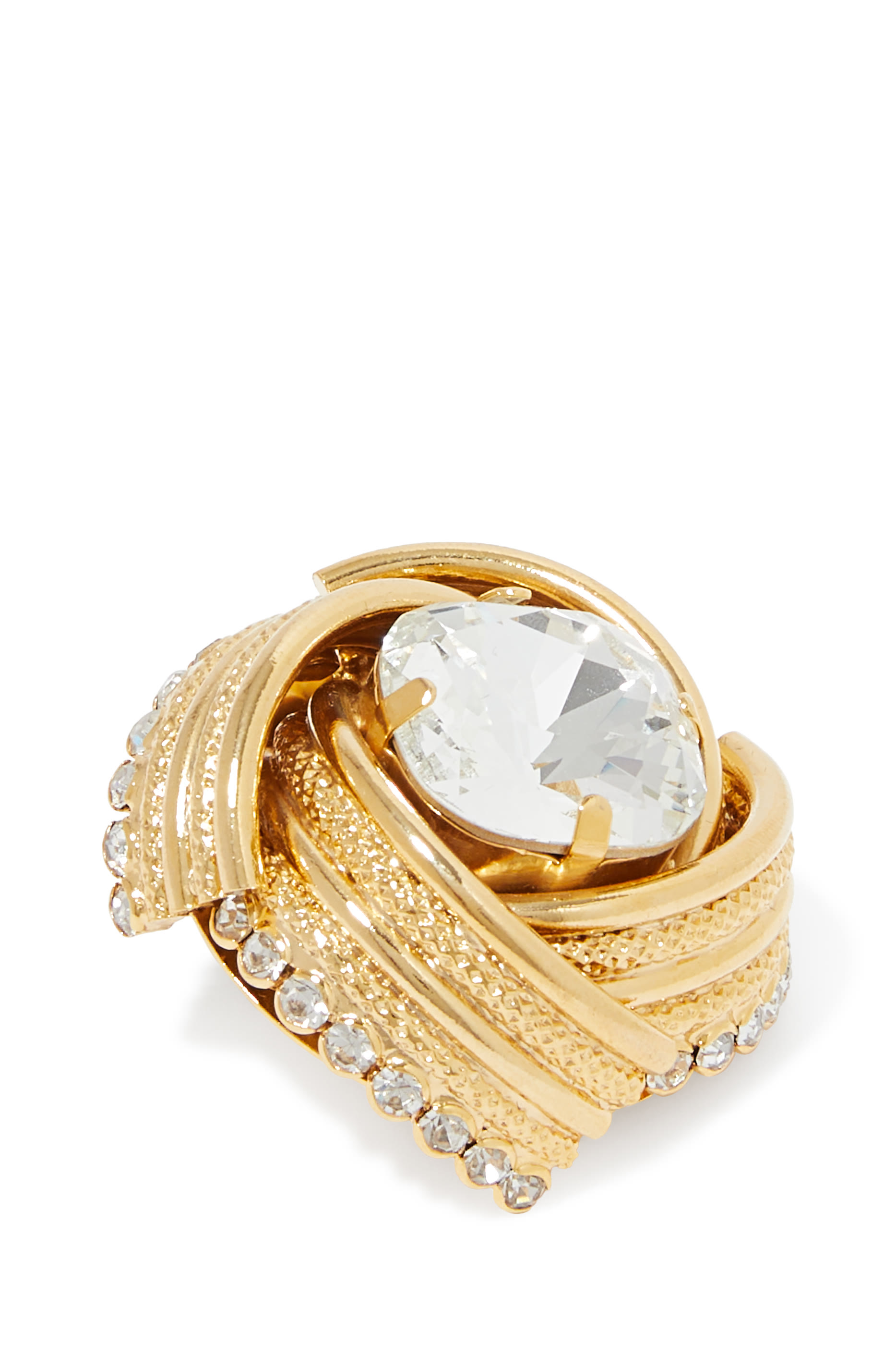 Torchon Earrings with Crystals