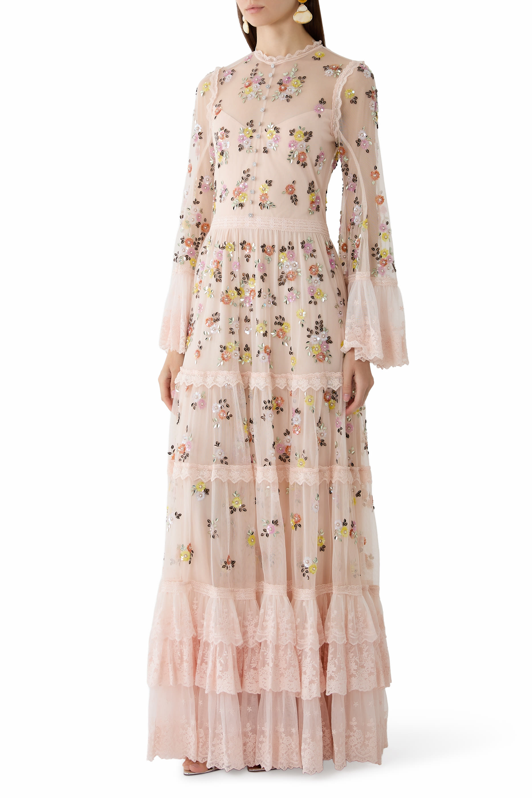Allegra Embellished Lace Maxi Gown