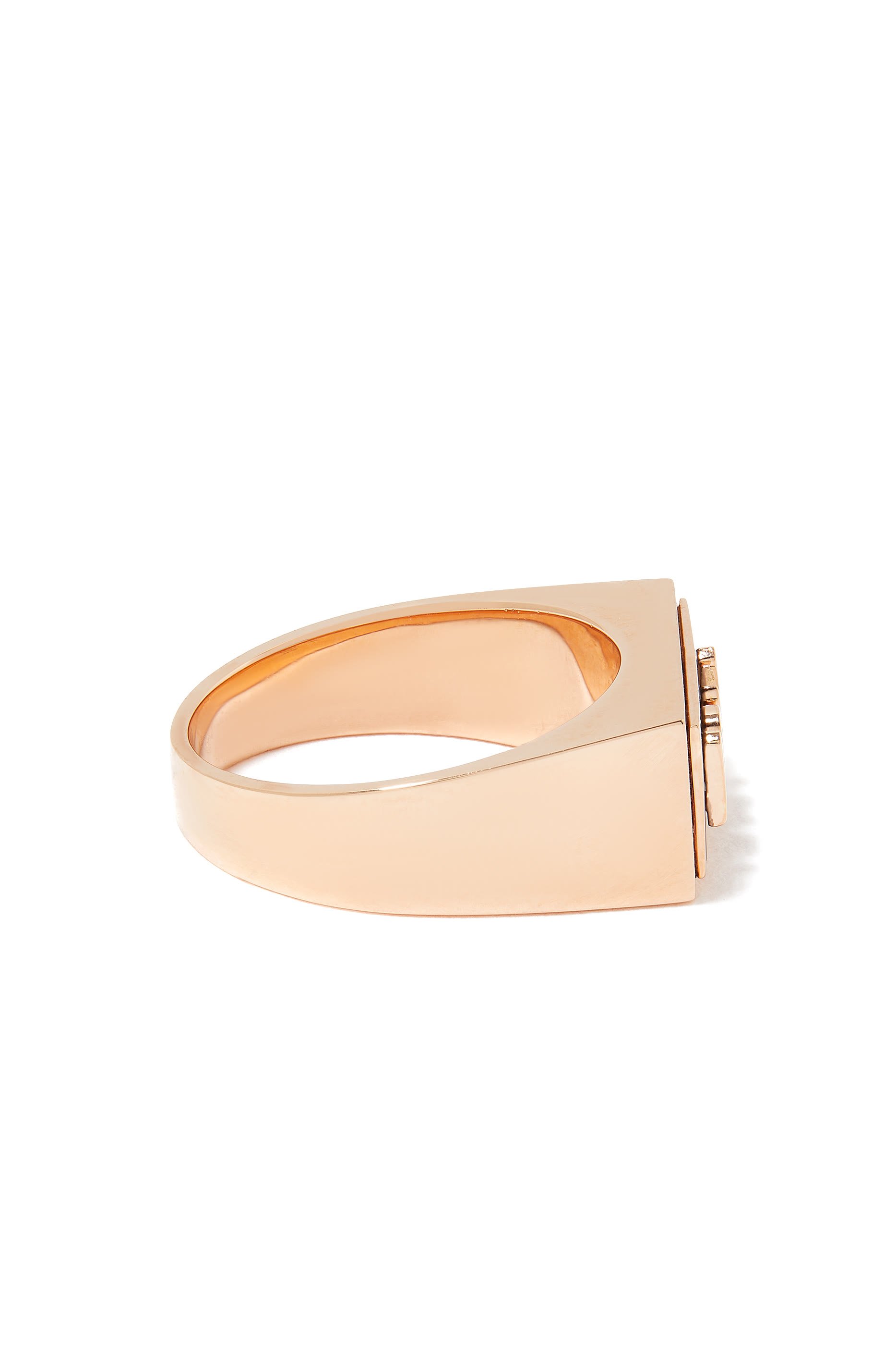 1971 Signet Ring, 18k Pink Gold & Enamel