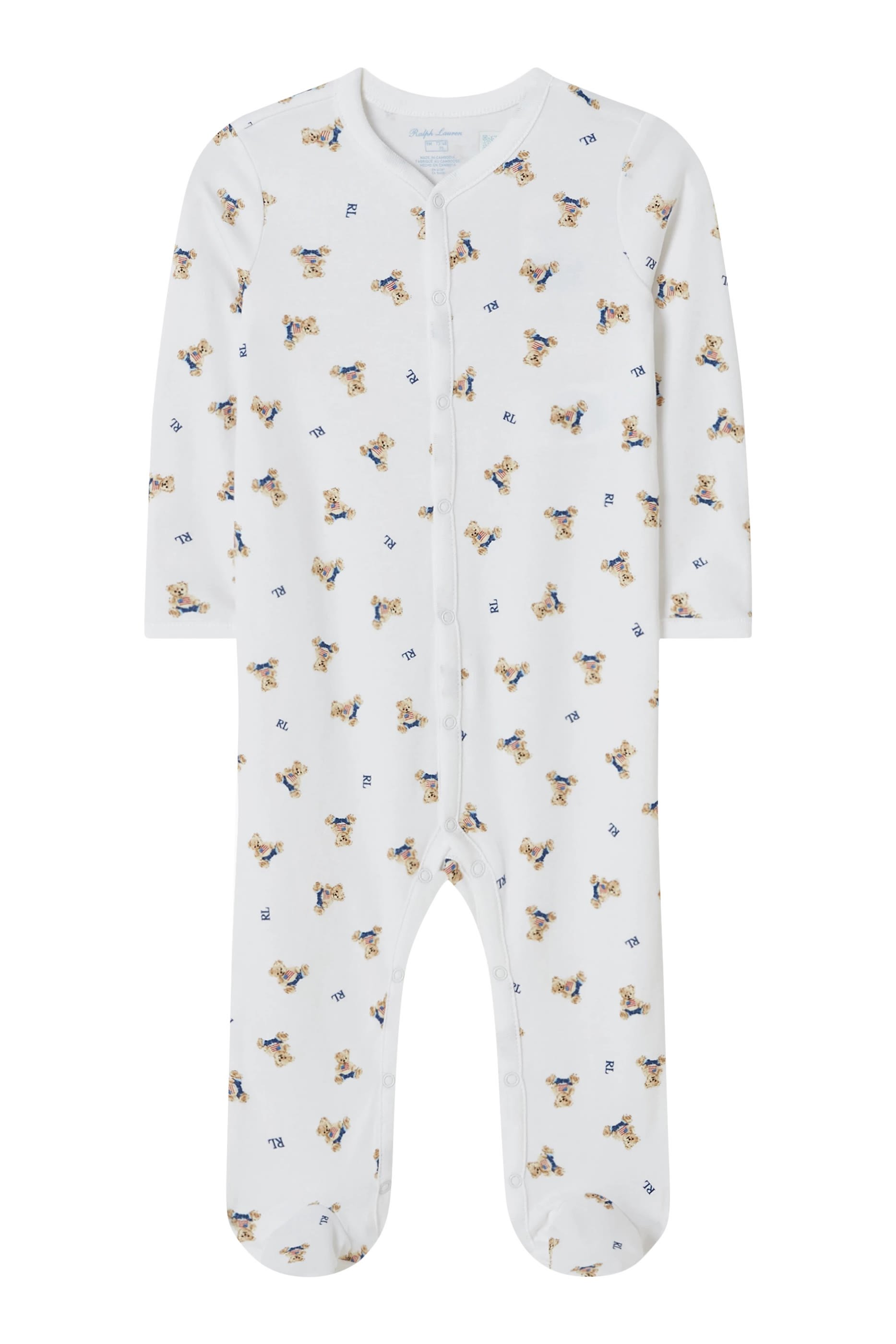 Kids All-Over Polo Bear Print Jumpsuit 