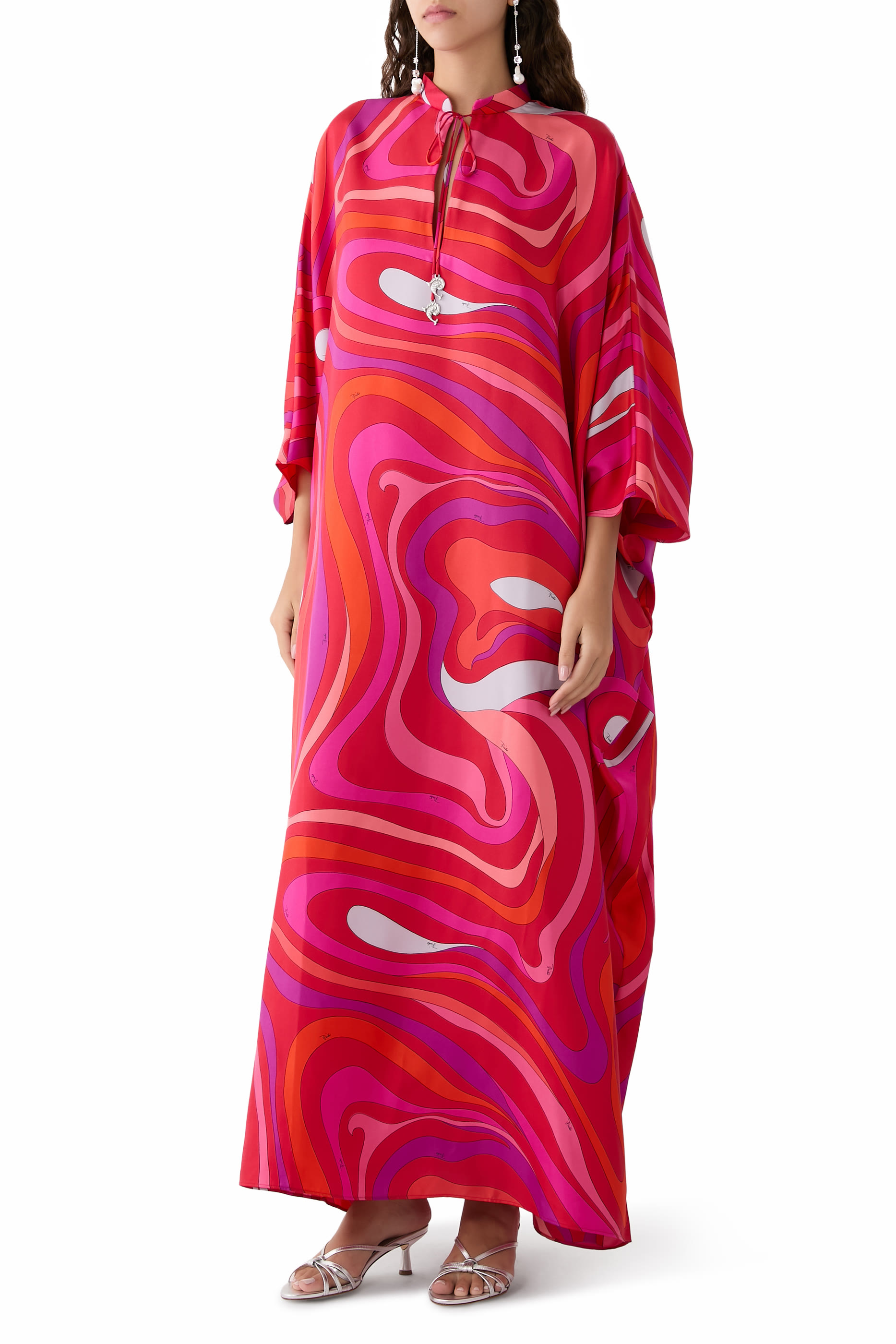 Marmo Print Silk Kaftan