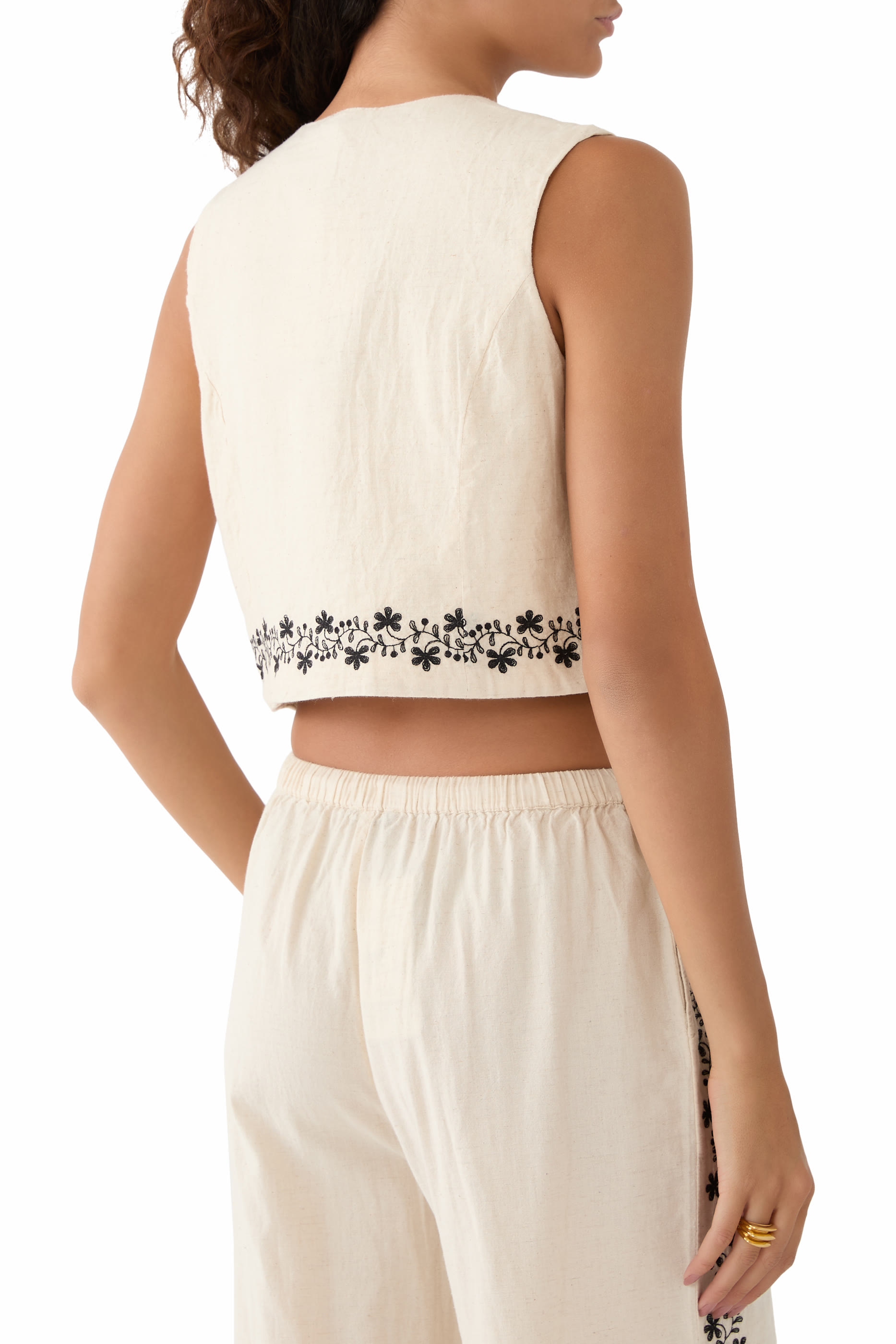 Floral Embroidered Waistcoat