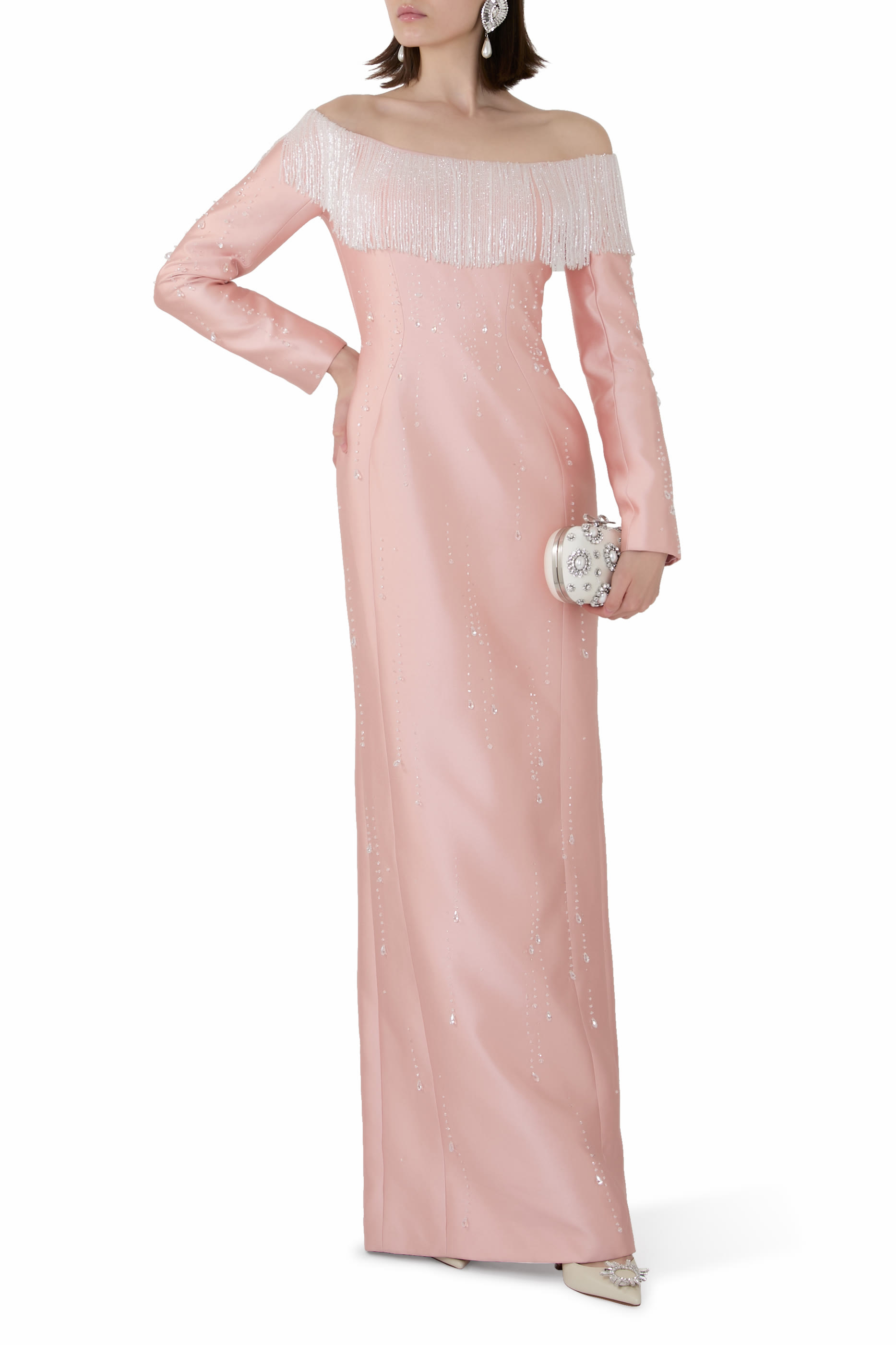 Talia Royal Embroidered Taffeta Gown