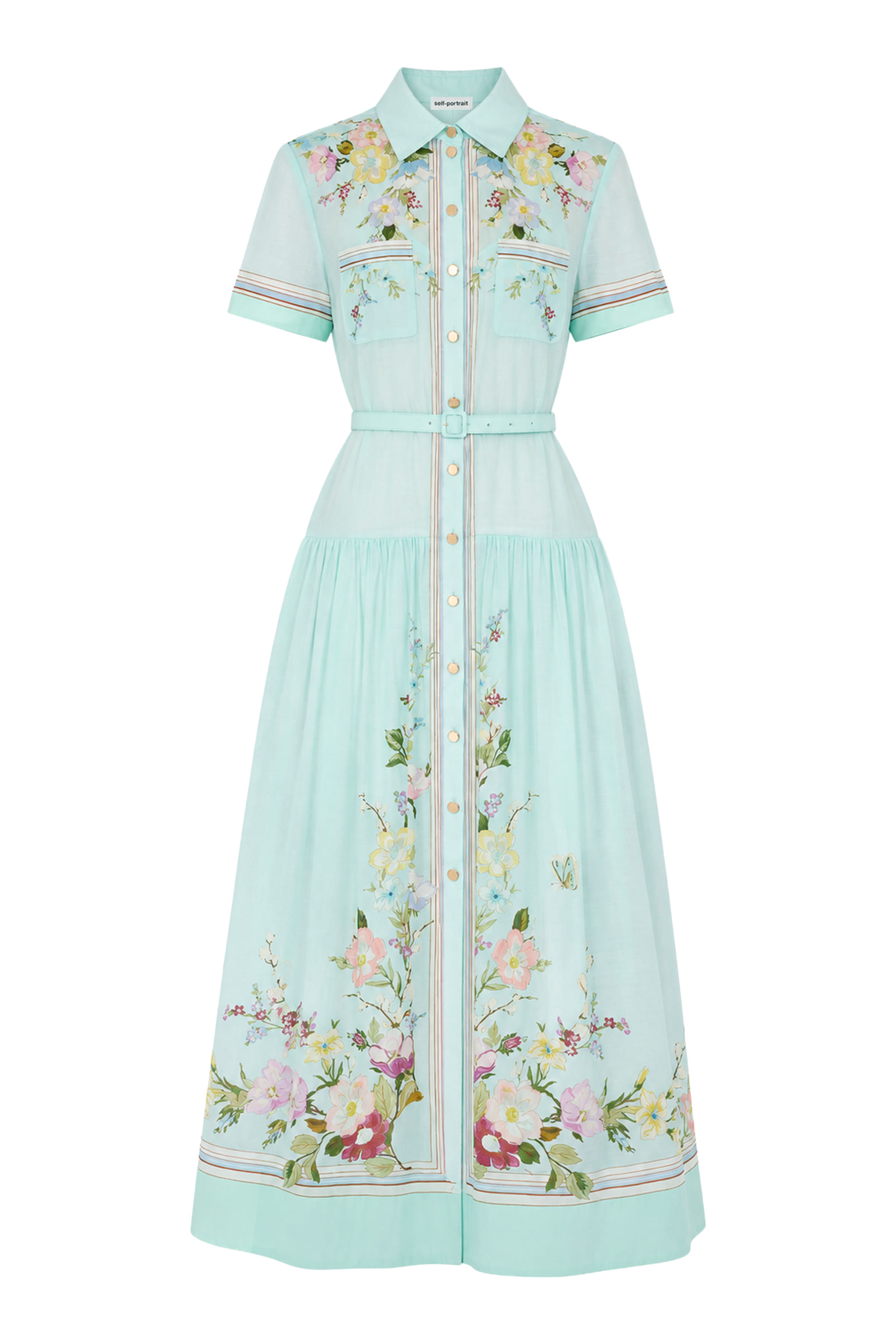  Floral Organza Midi Dress