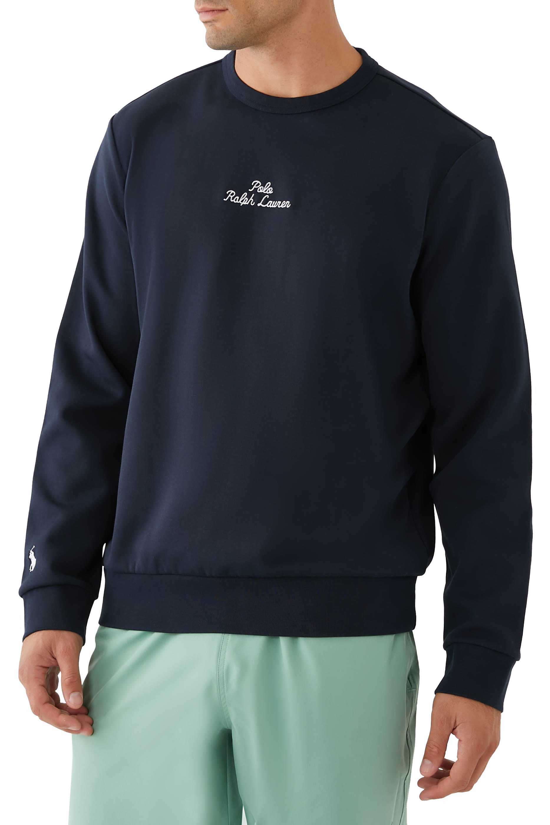 Embroidered-Logo Double-Knit Sweatshirt
