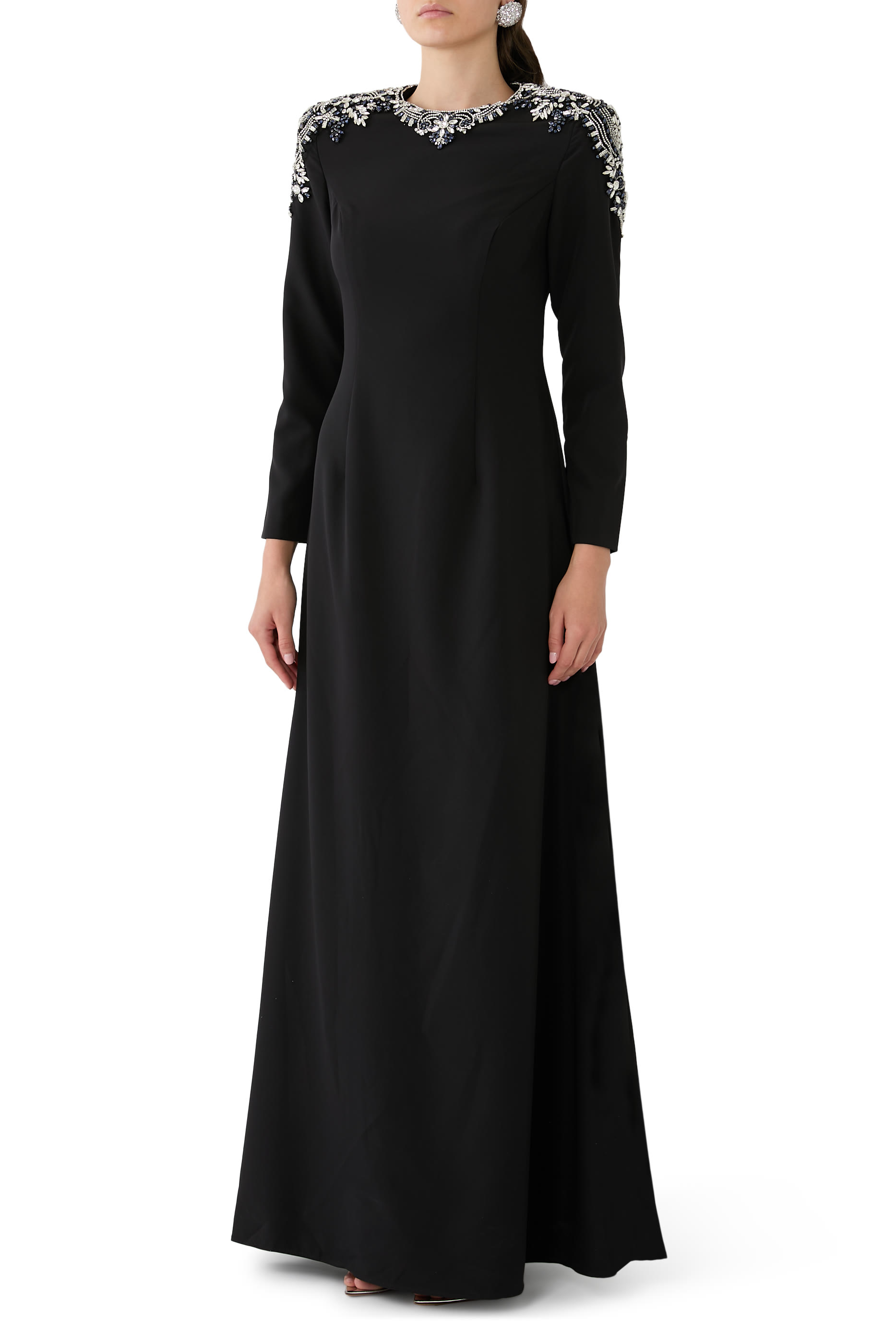 Crystal Shoulder A-Line Gown