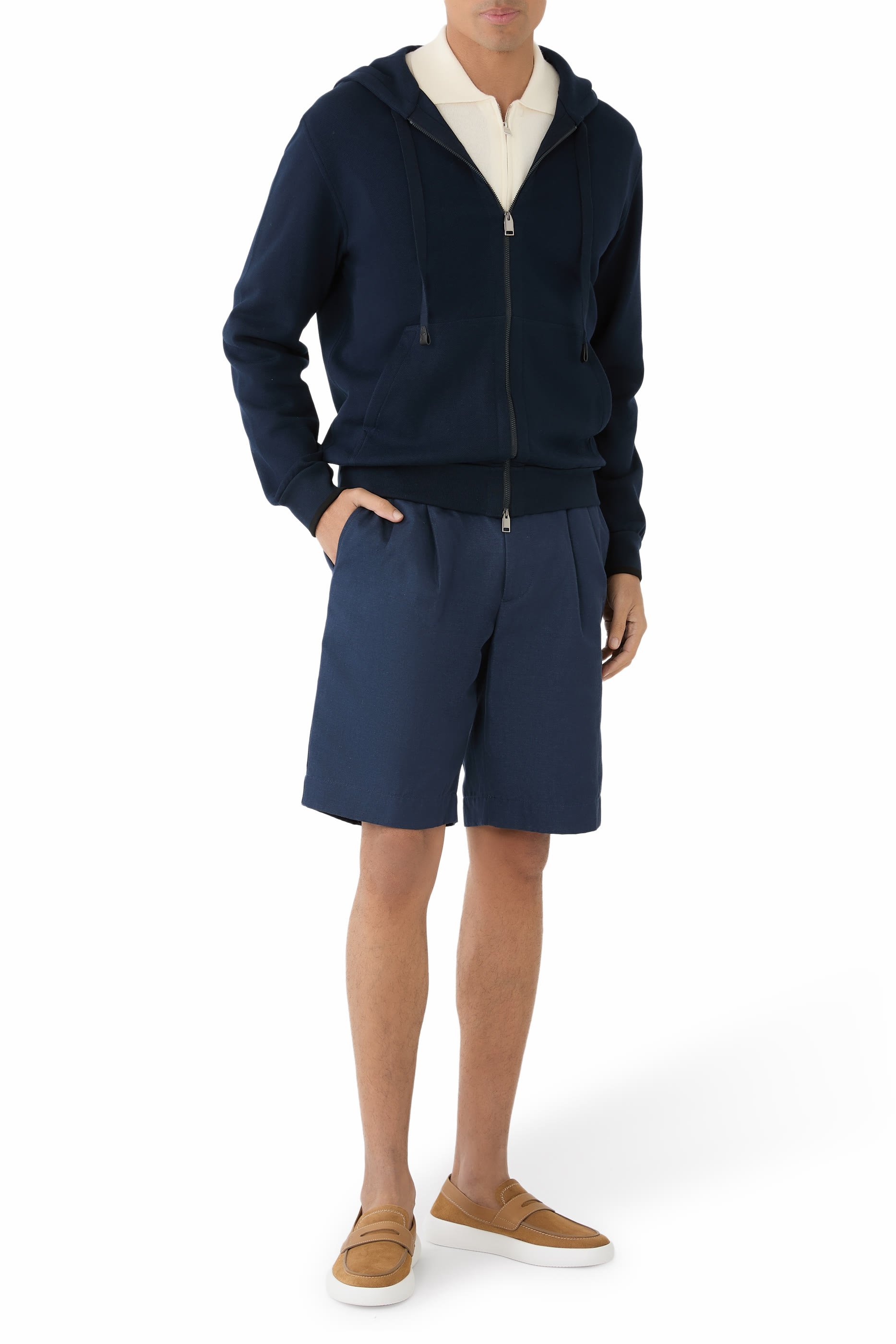 Essential Stretch Cotton Full-Zip Hooded Blouson