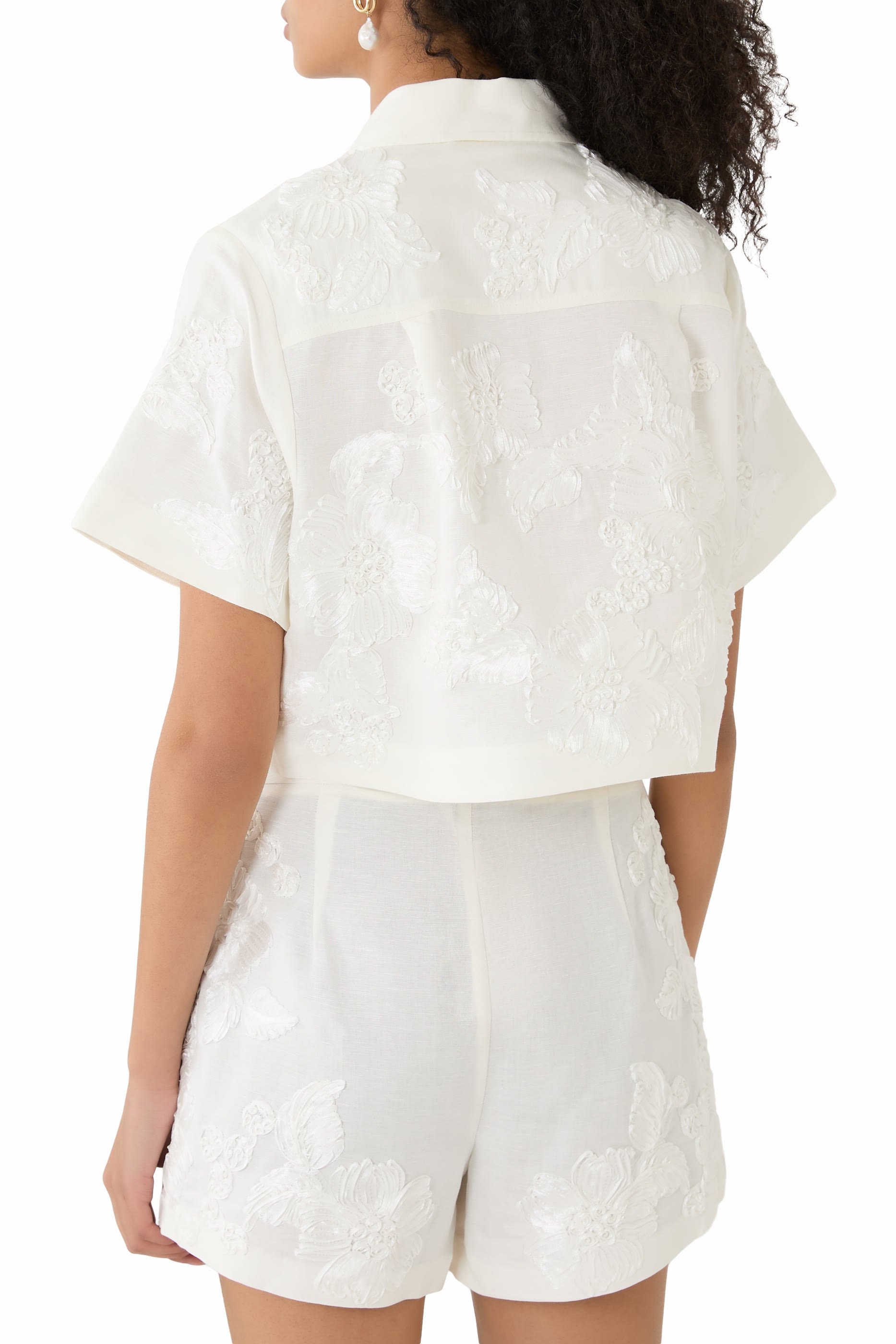 Callie Soutache Linen Camp Shirt