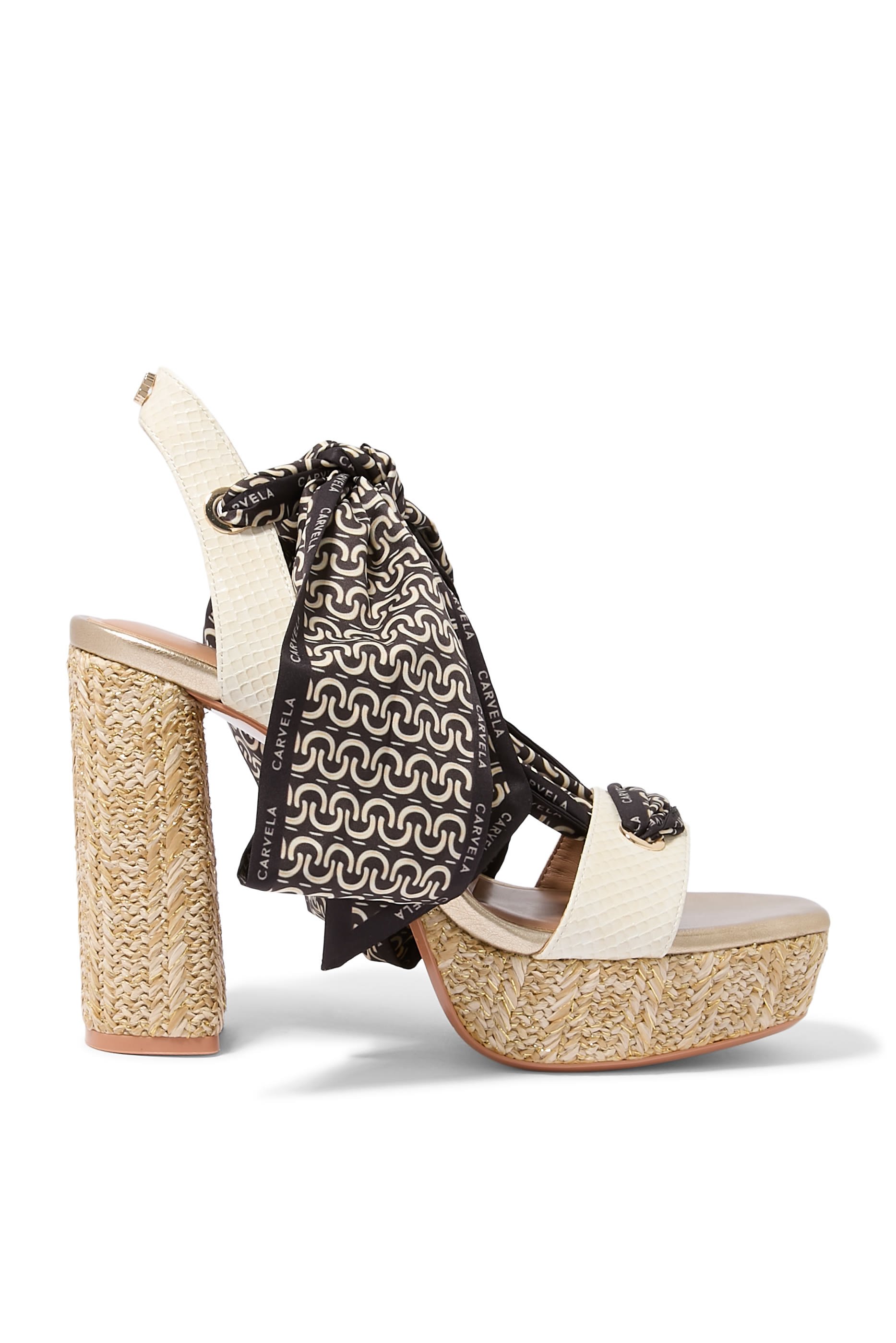 Sorrento Scarf Platform Heels