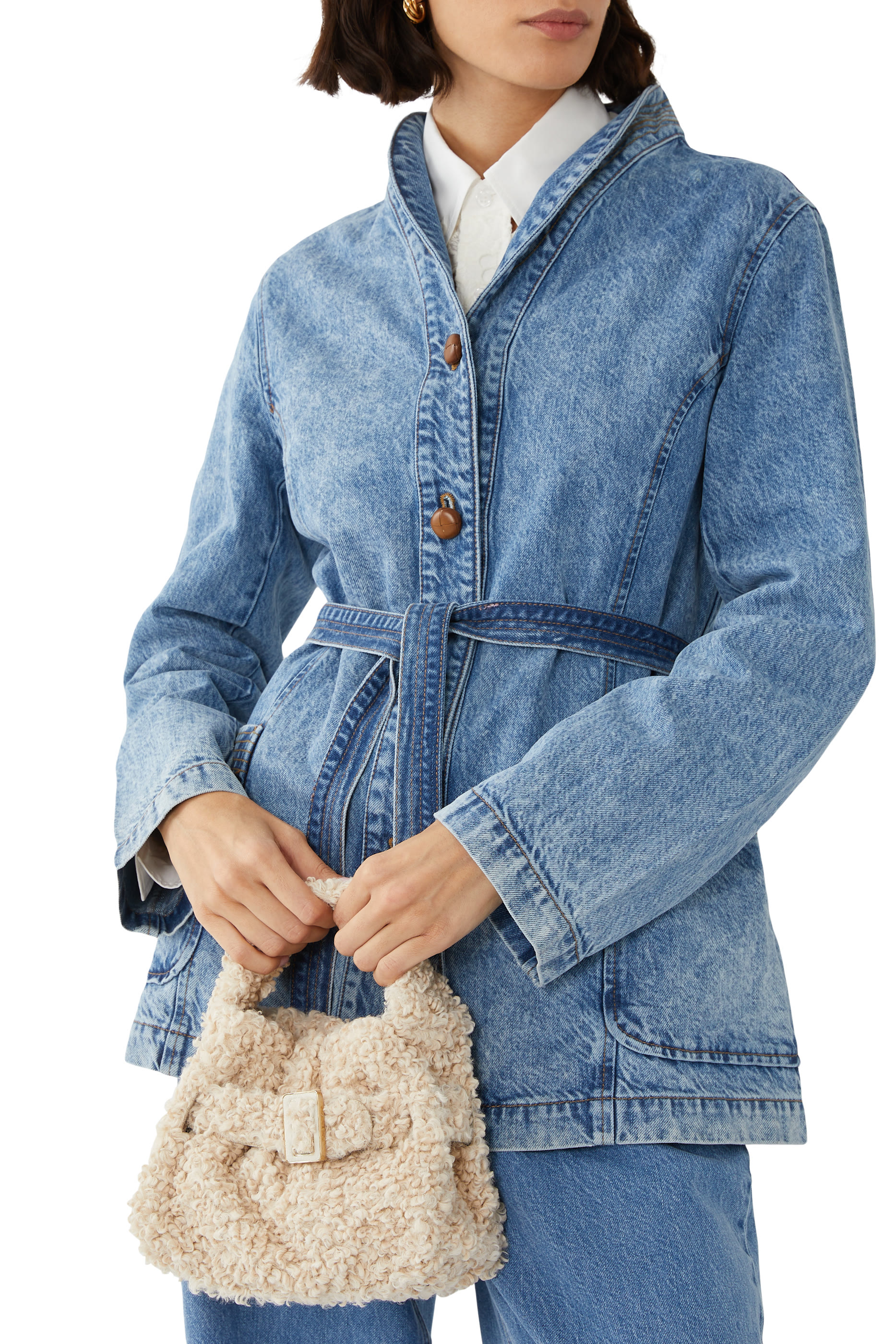 Square Scrunchy Top-Handle Pouch