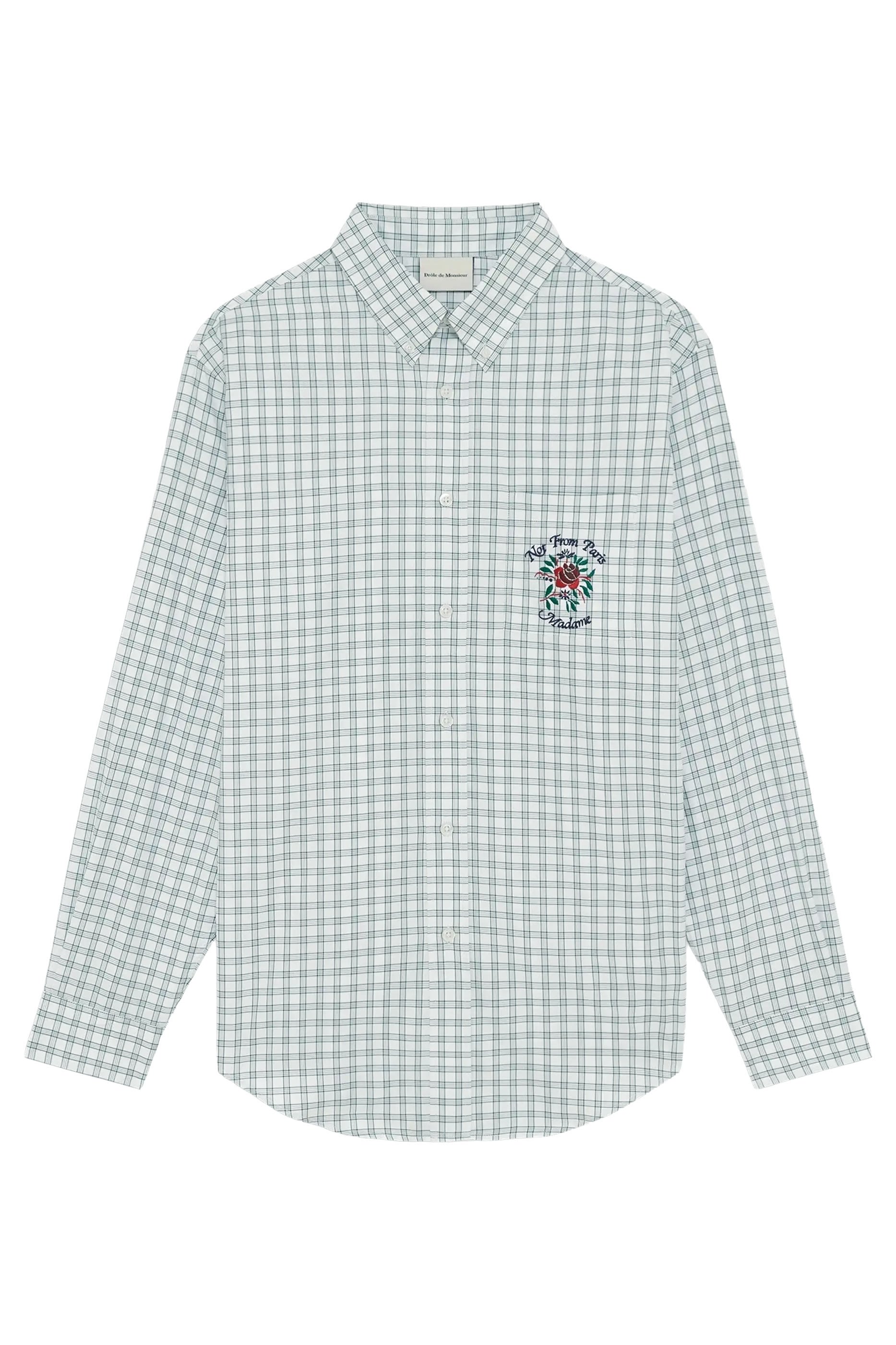 Chemise Carreaux Slogan Rose Shirt