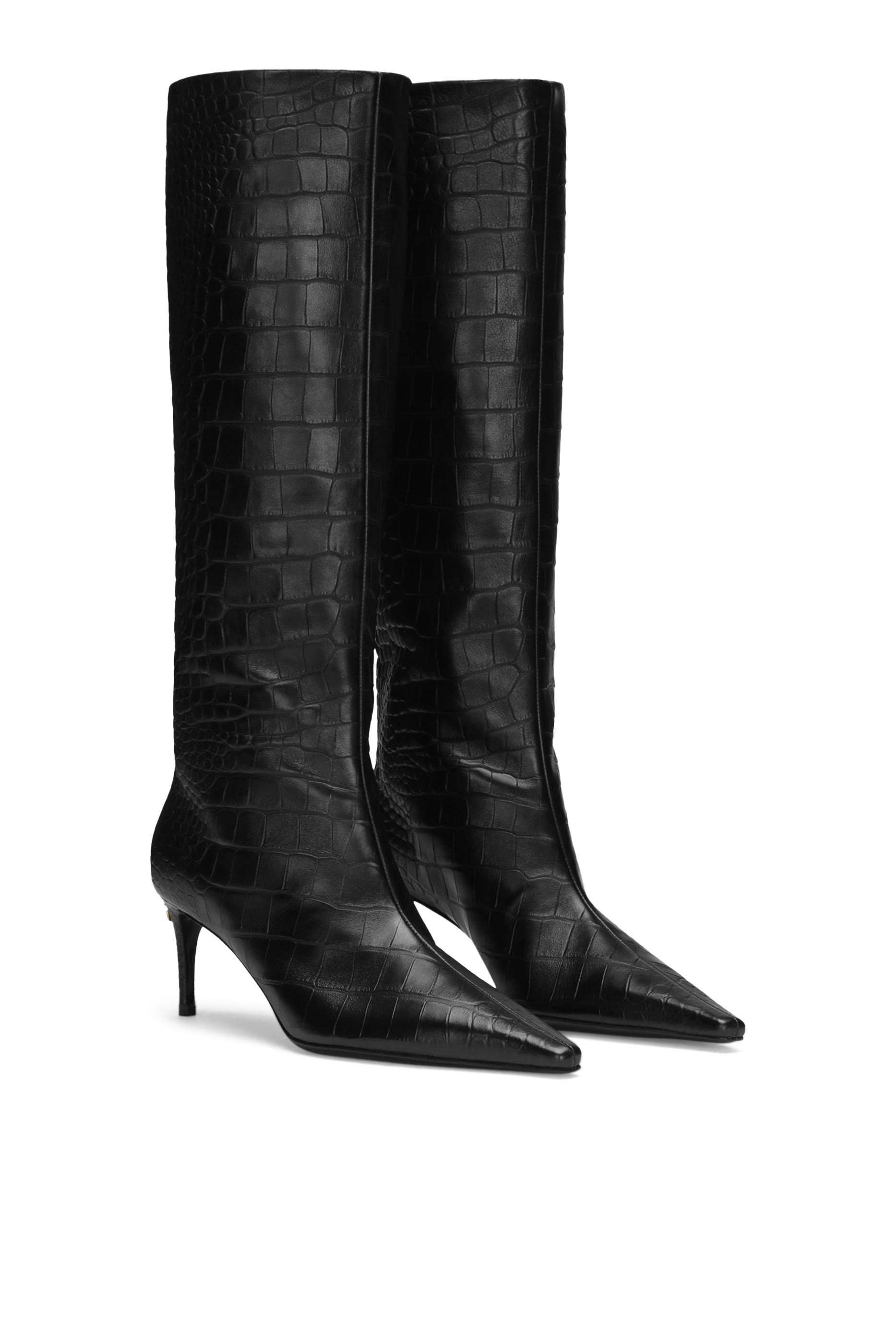 Crocodile-Print 105 Calfskin Boots