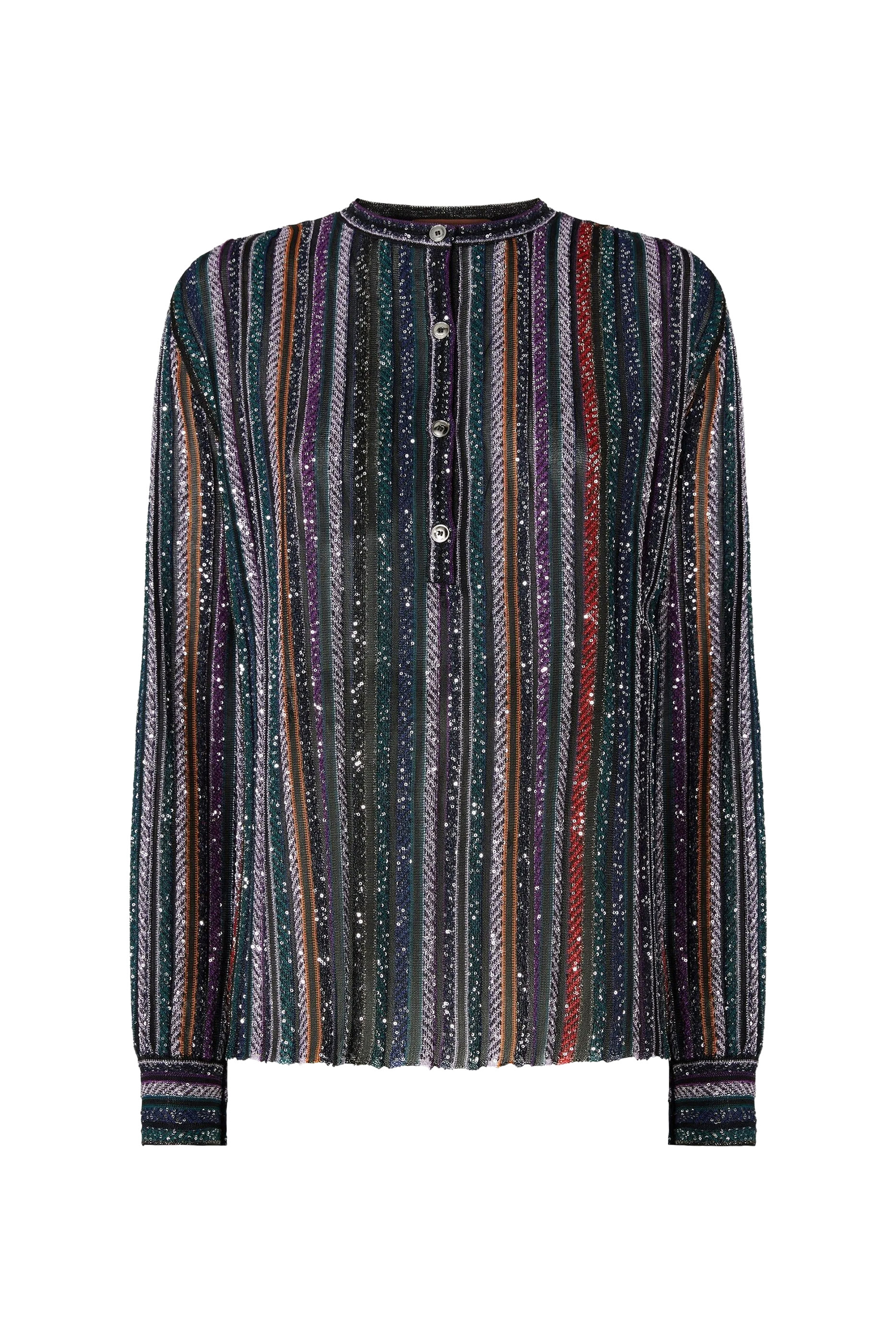 Henley Blouse with Mandarin Collar