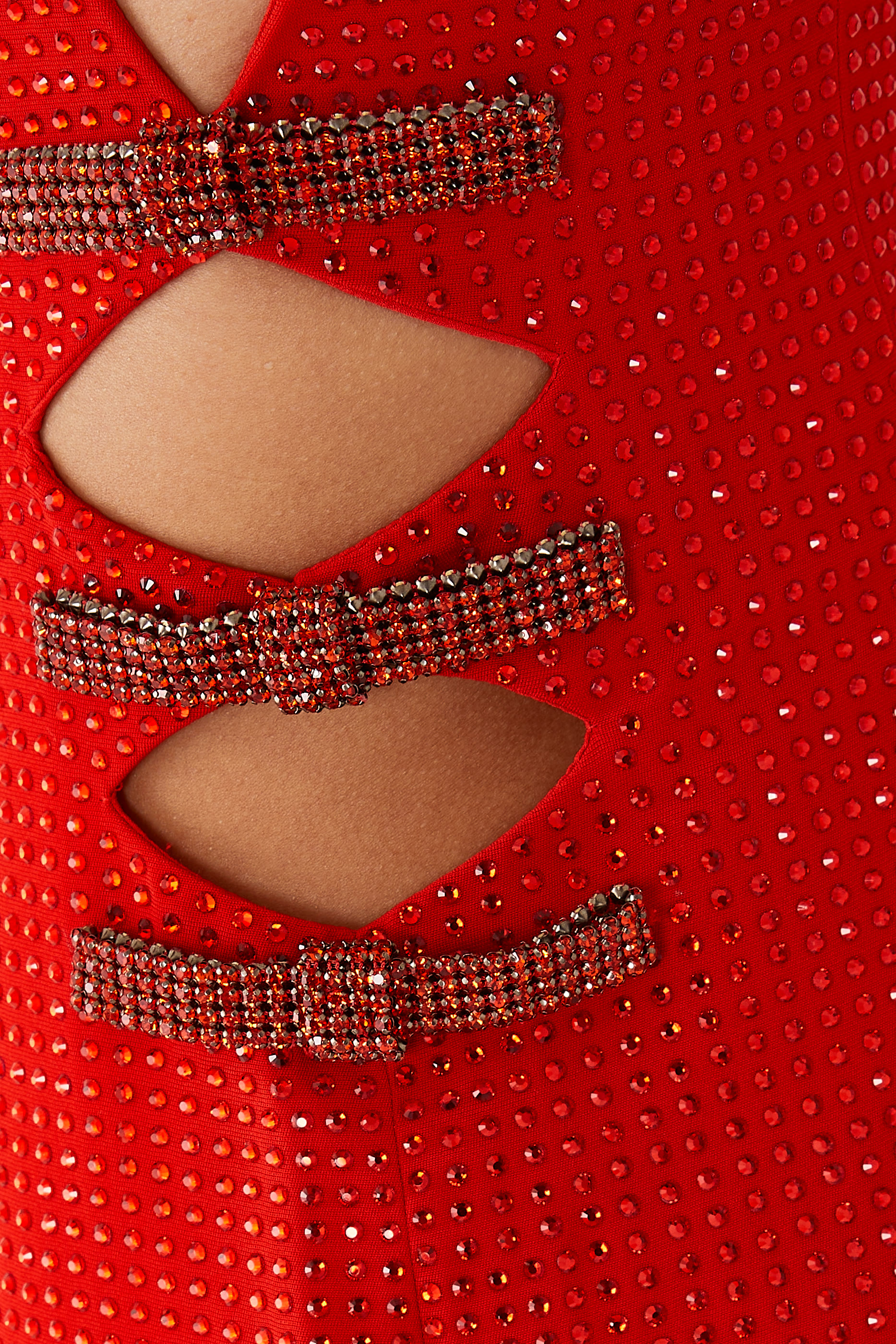 Rhinestone Crepe Maxi Dress