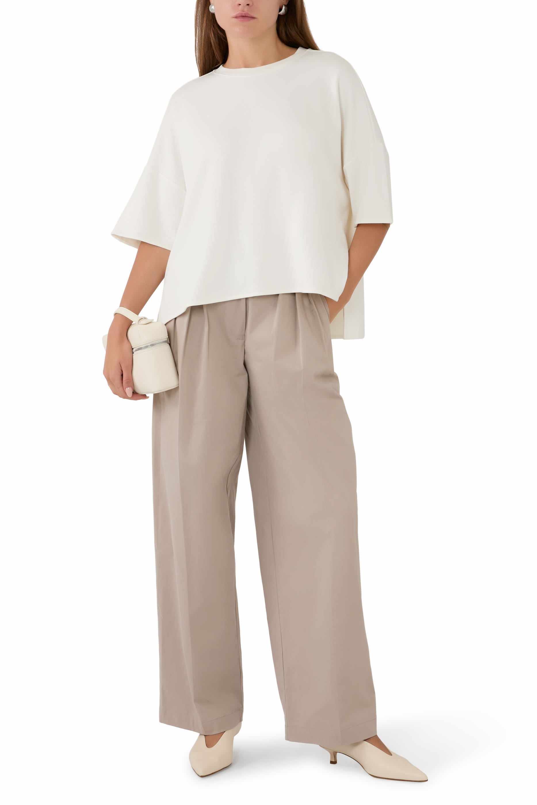 Ruffle Seam Relaxed-Fit T-Shirt