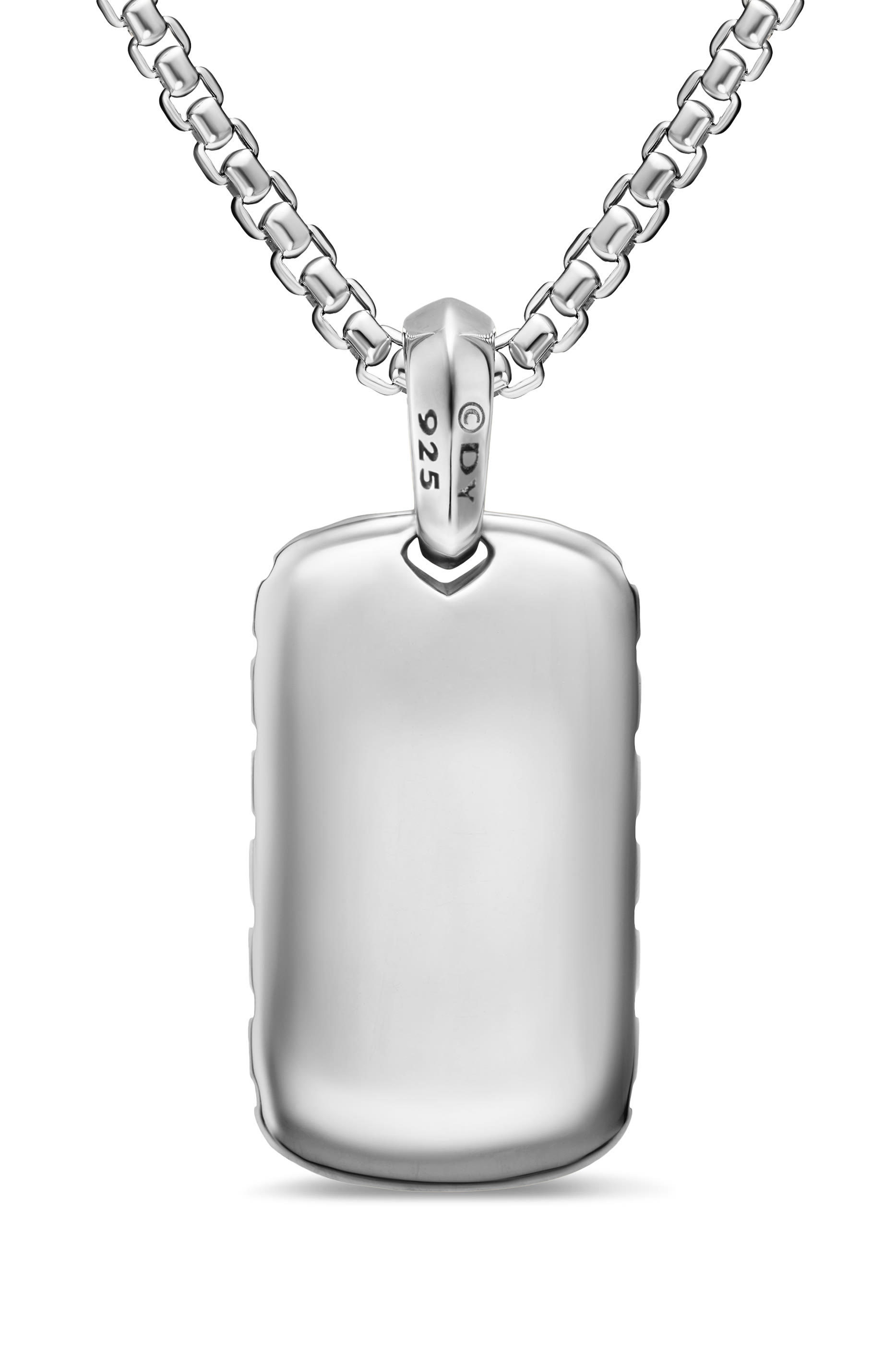 Chevron Tag, Sterling Silver