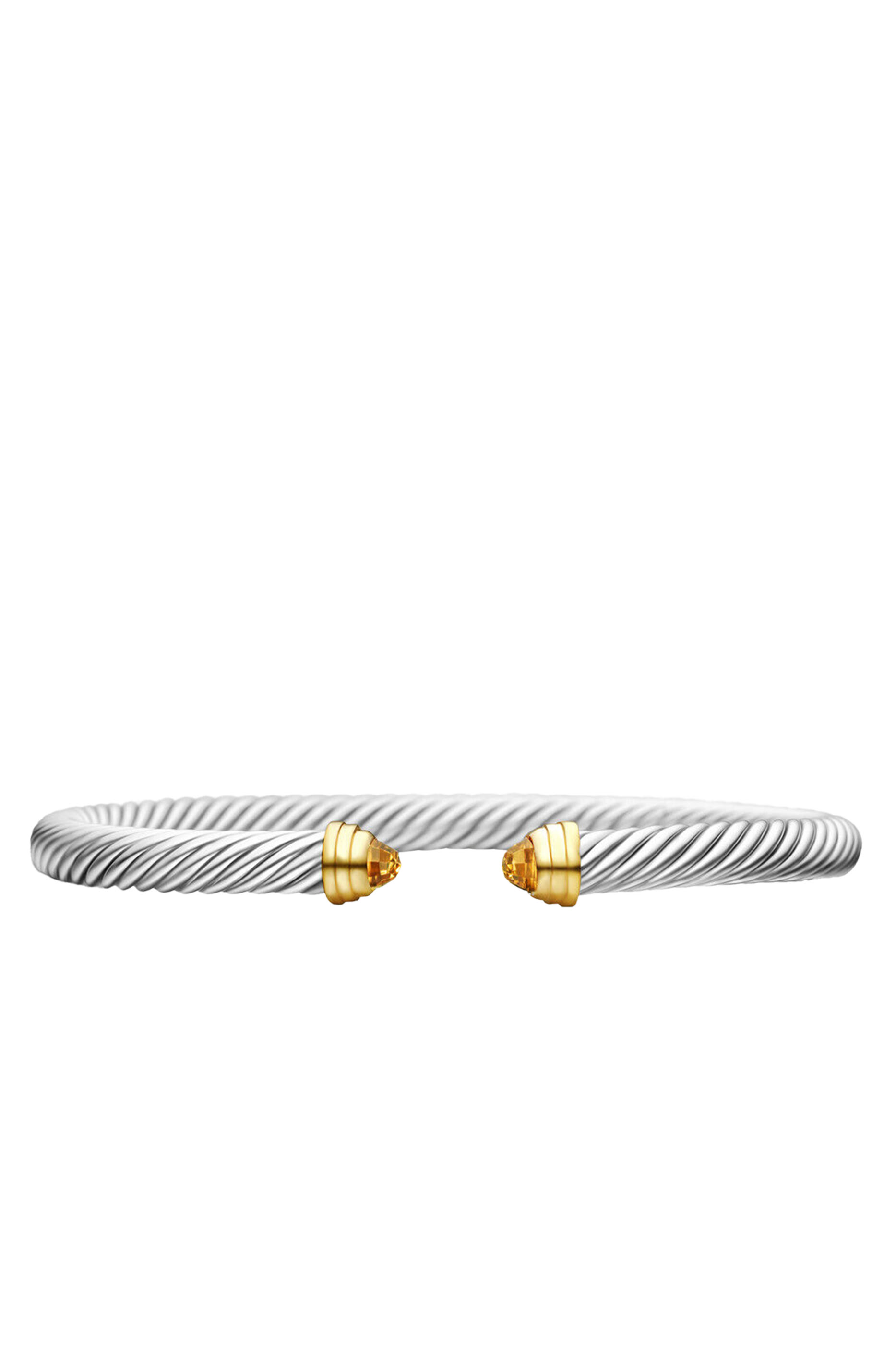 Classic Cable Bracelet, Sterling Silver, 14k Yellow Gold & Citrine