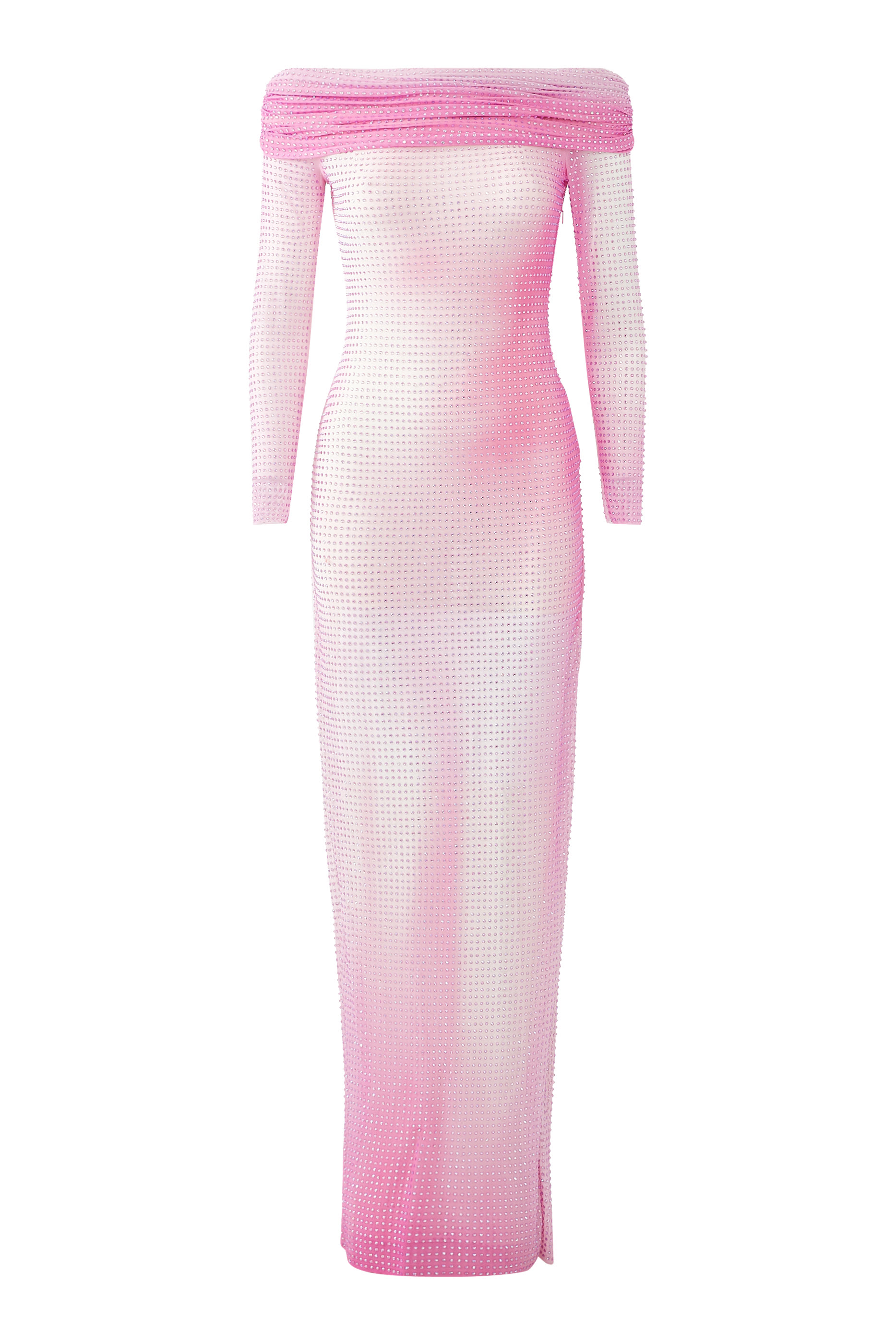 Crystal Off-Shoulder Contour Maxi Dress