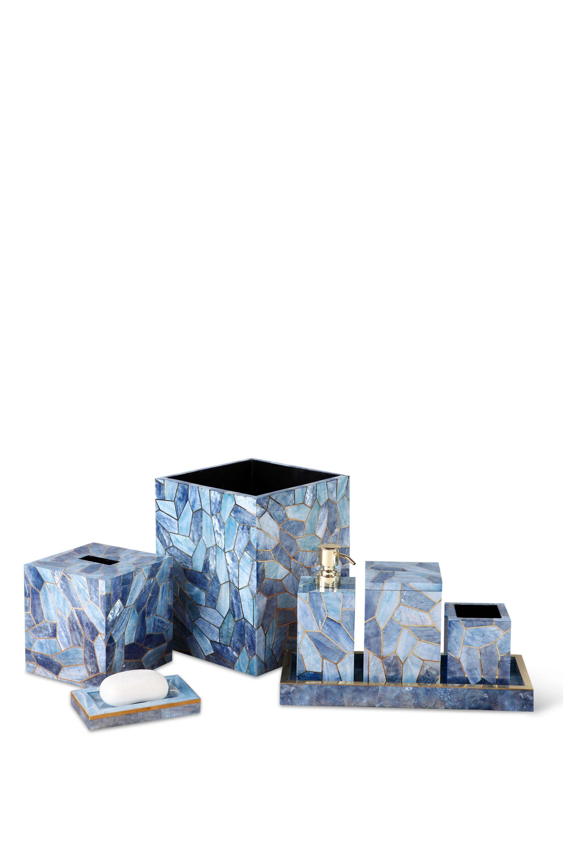 Francesca Shell and Brass Waste Bin