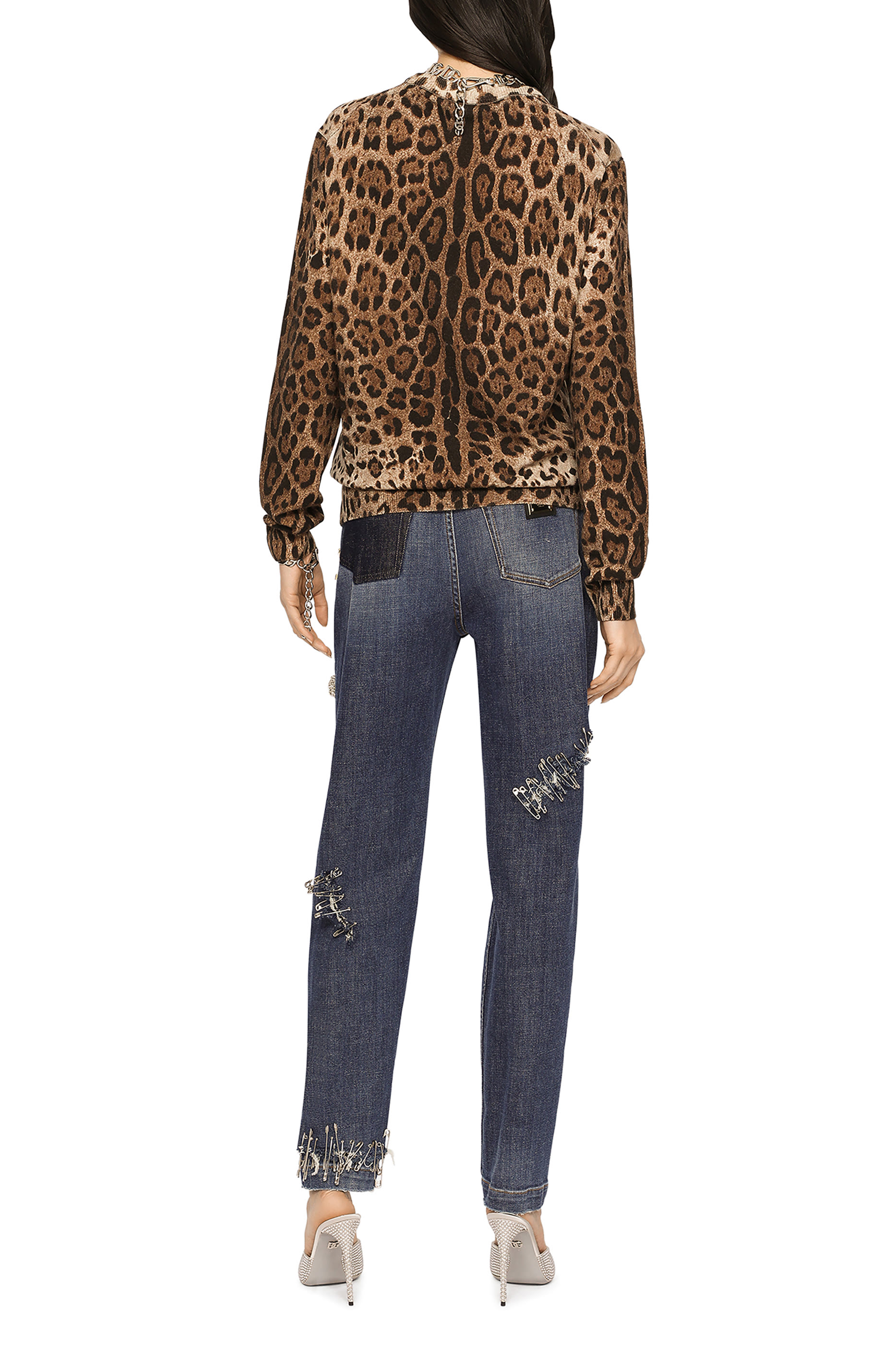Leopard-Print Cashmere Cardigan