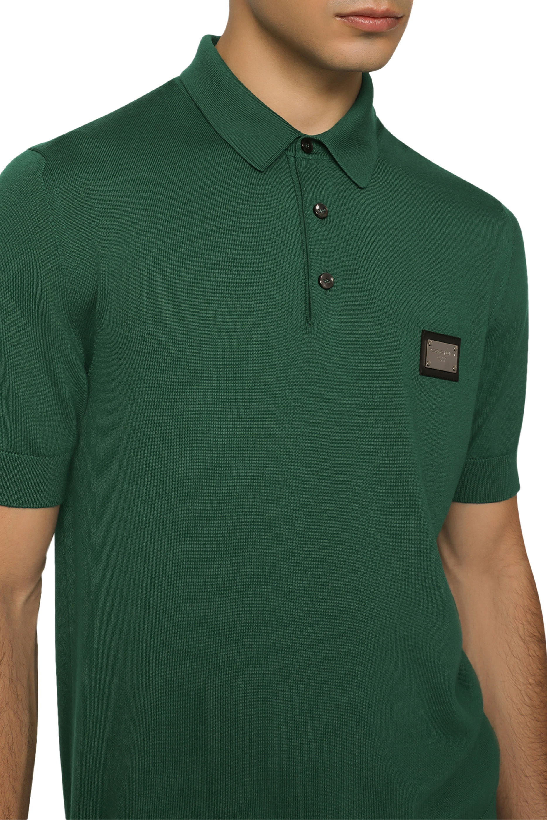 Logo Tag Wool Polo-Shirt