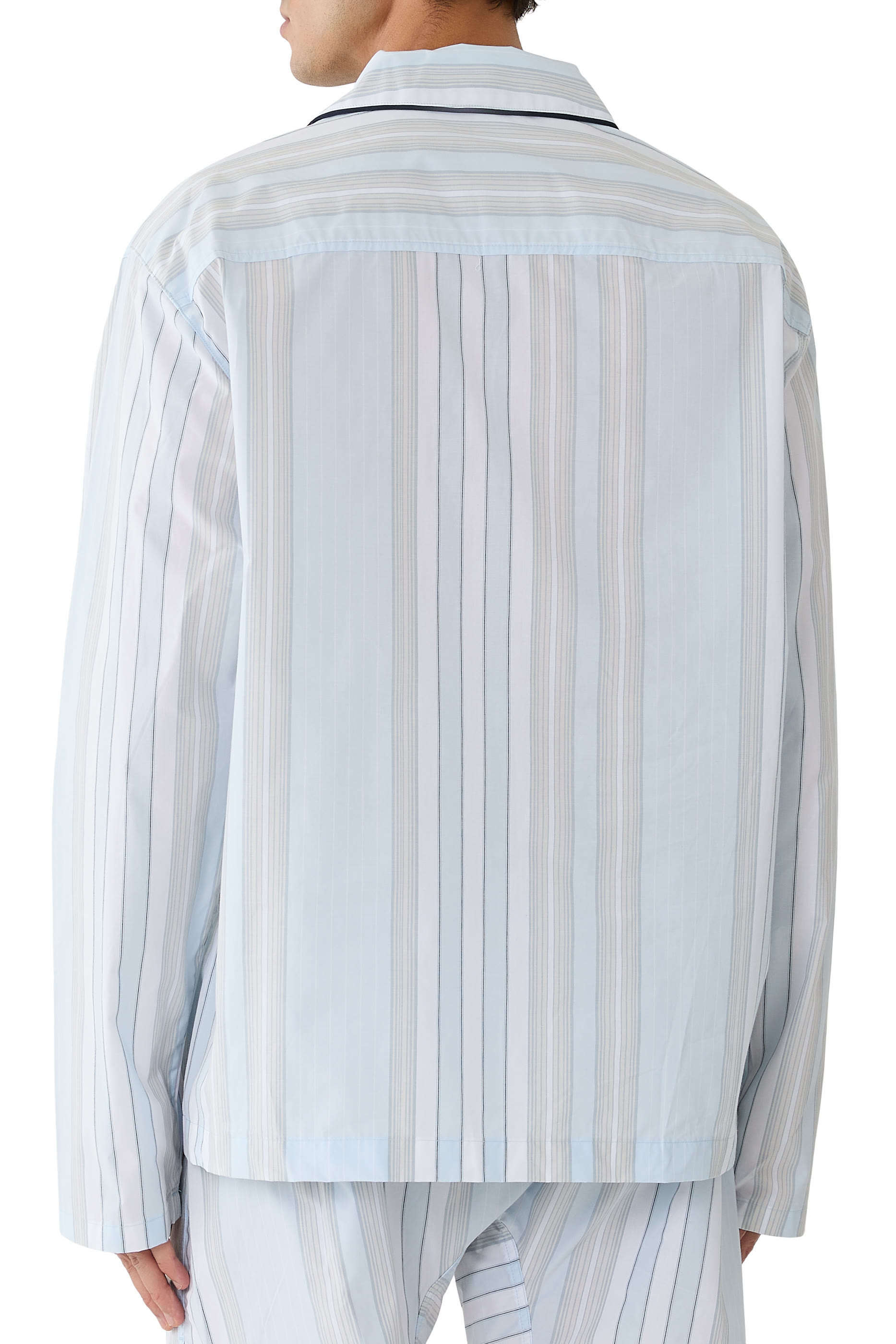 Cotton Poplin Script Button-Down Sleep Shirt