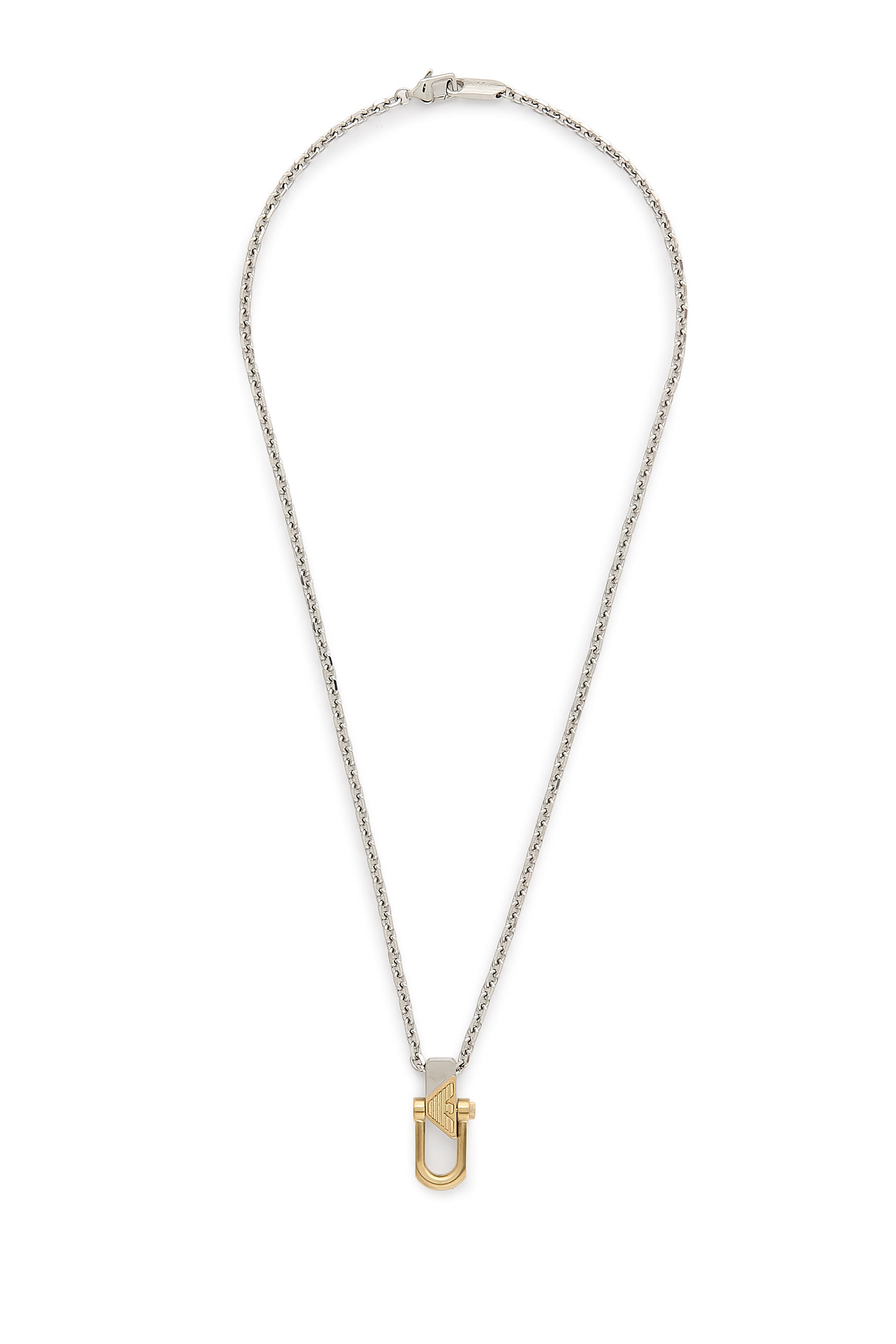 Two-Tone Stainless Steel Pendant Necklace