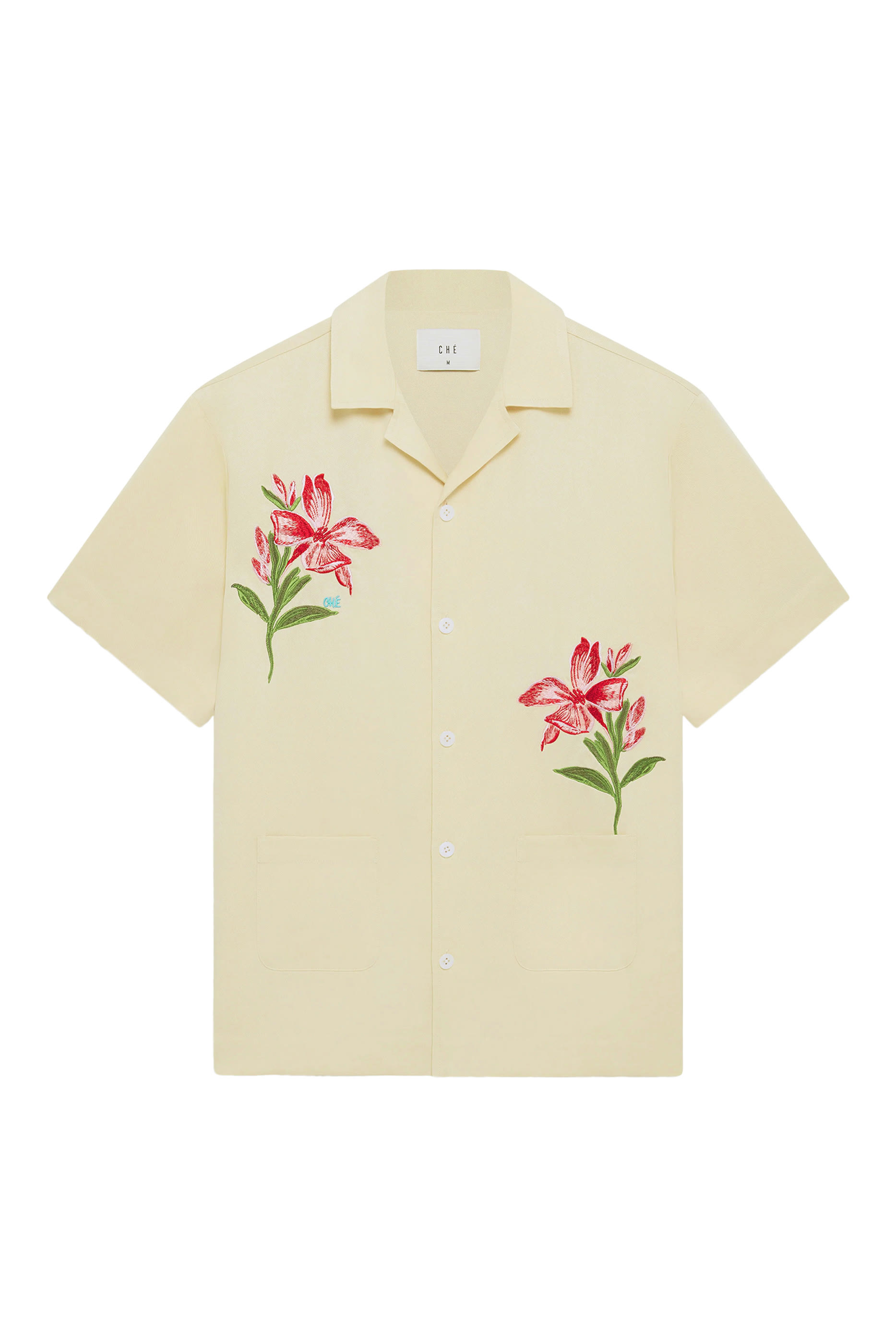  Floral Print Embroidery Shirt
