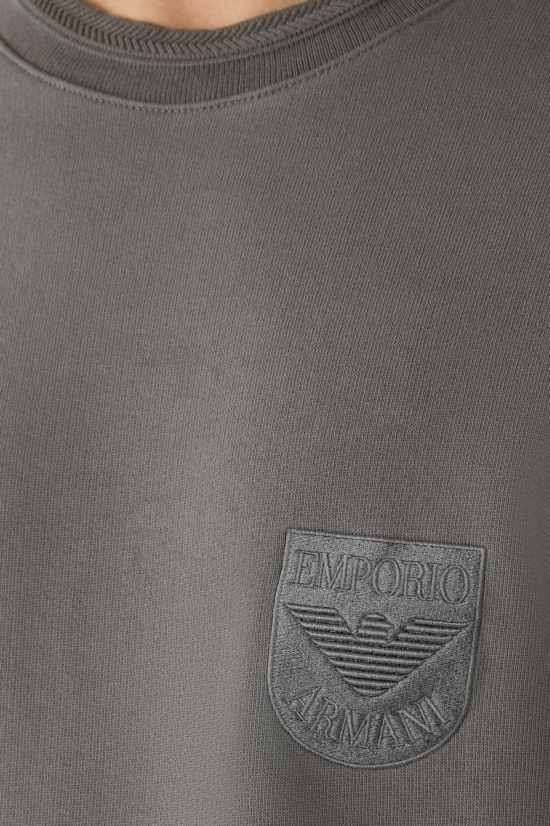 Shield Embroidery French Terry Jersey Sweatshirt