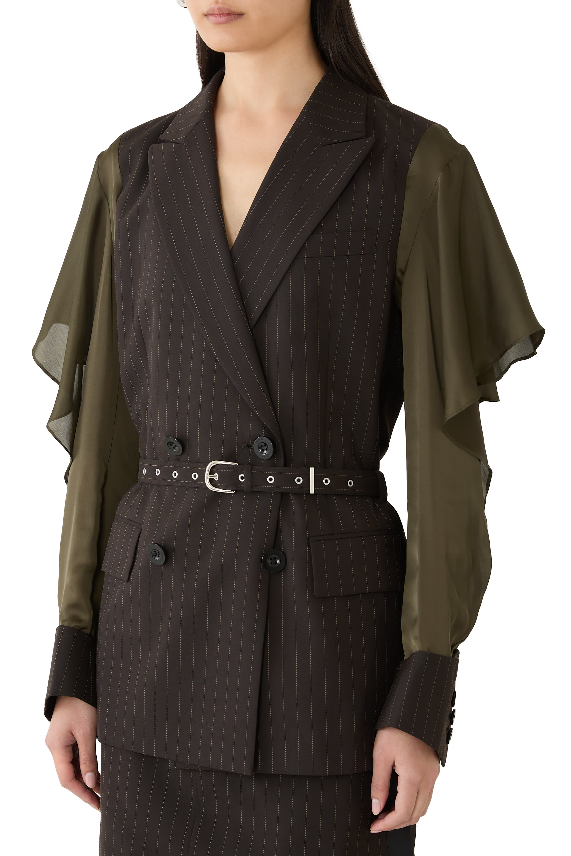 Stripe Belted Jacket