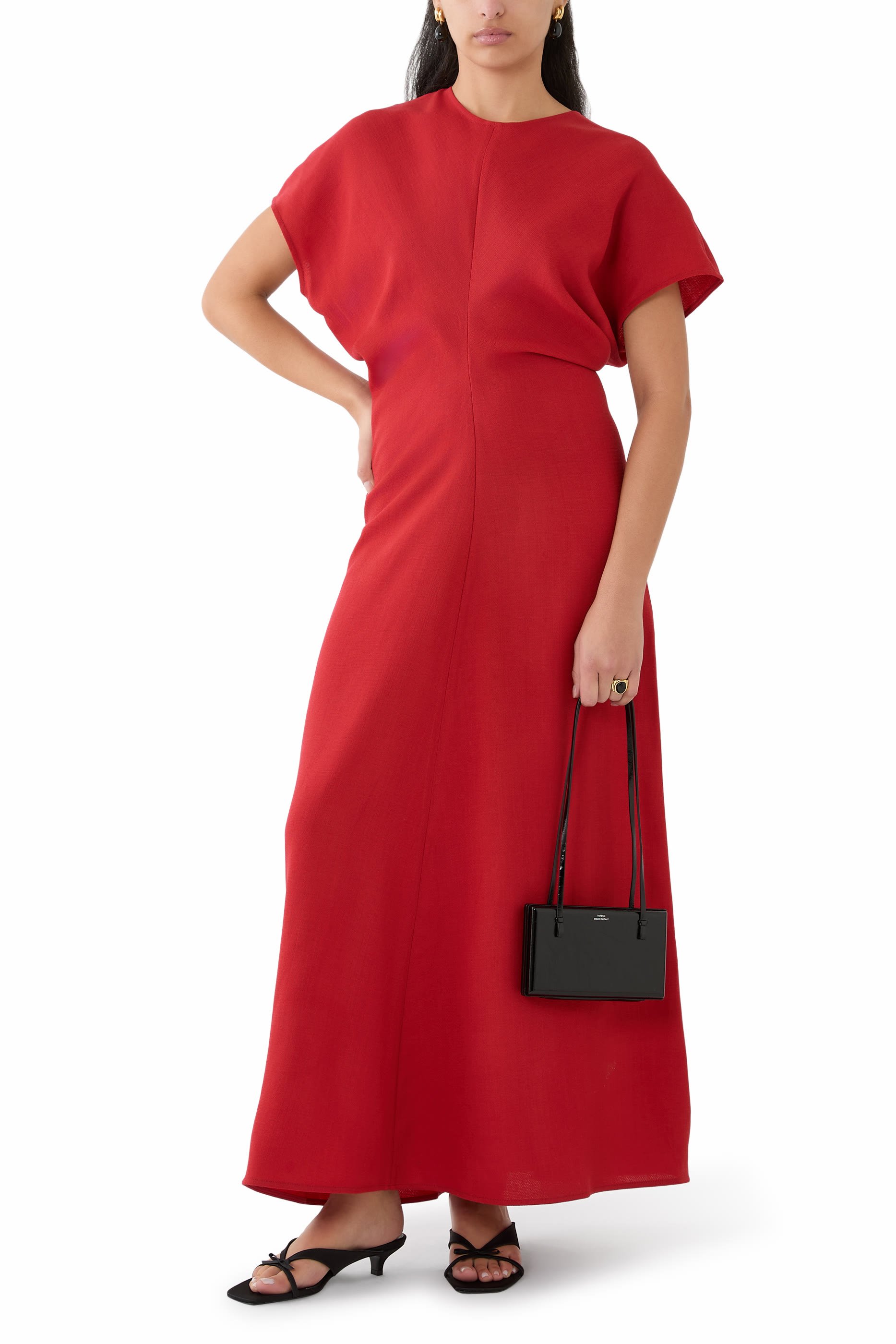 Slouch Waist Wool Dress