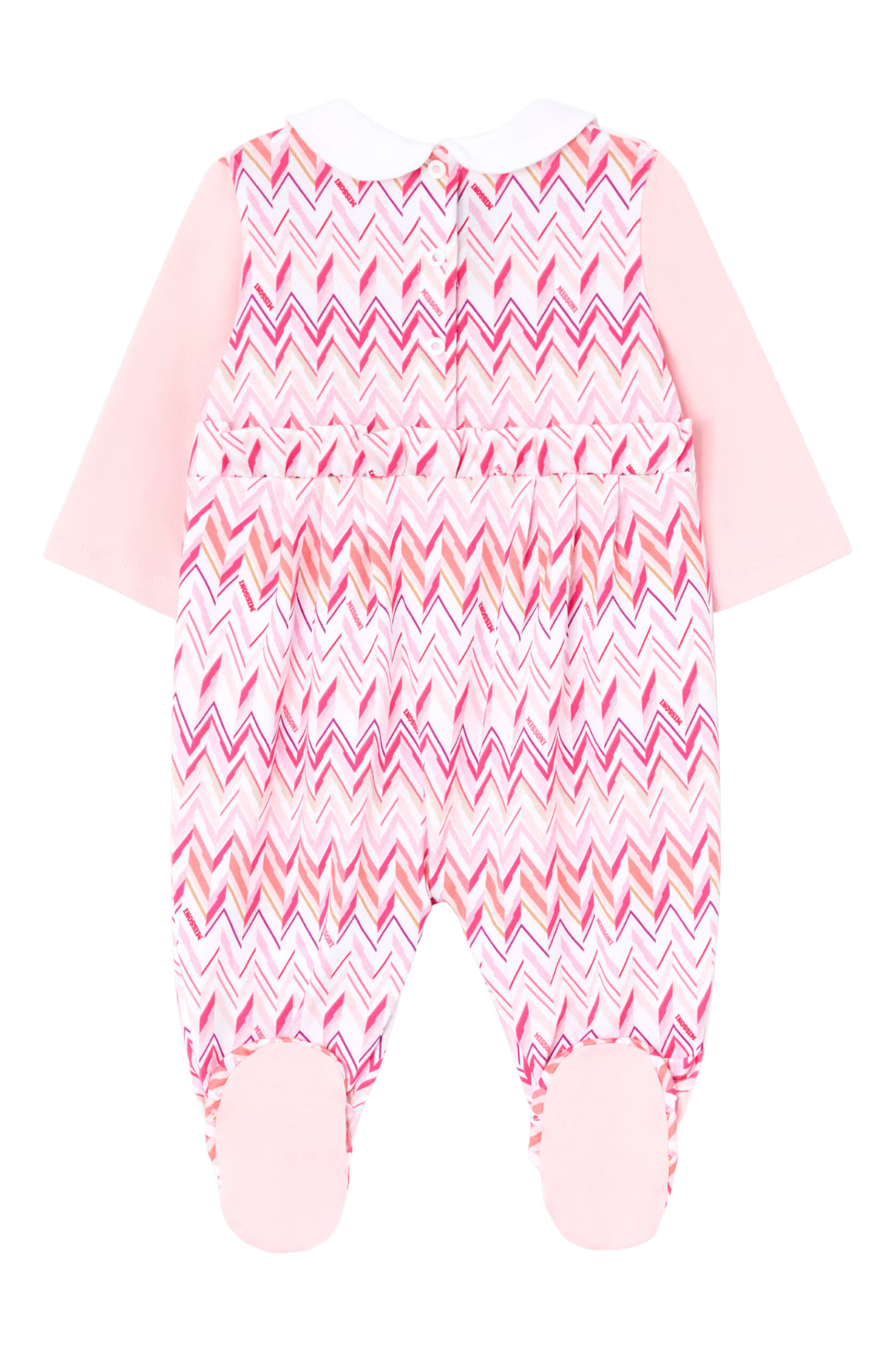 Kids Chevron Jersey Peter Pan Collar Babygrow & Hat Set