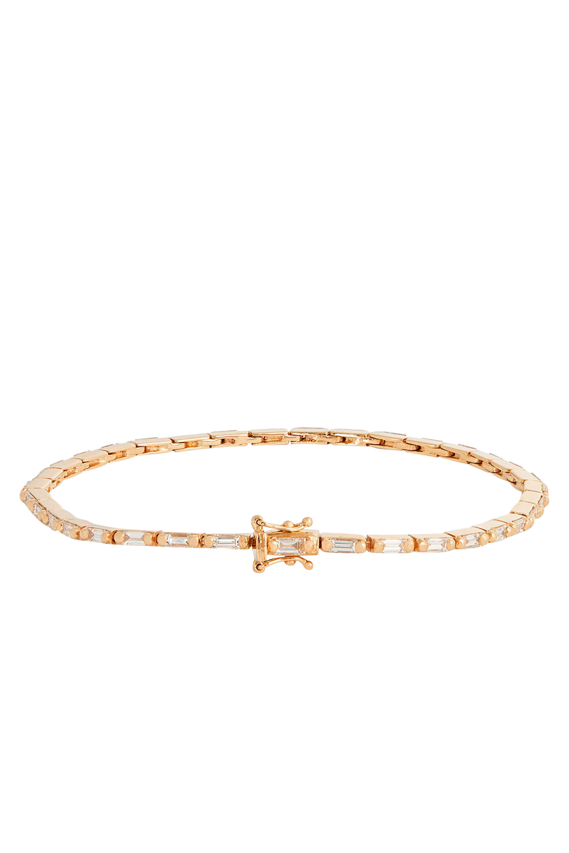 Linear Tennis Bracelet, 18k Yellow Gold & Full Diamond