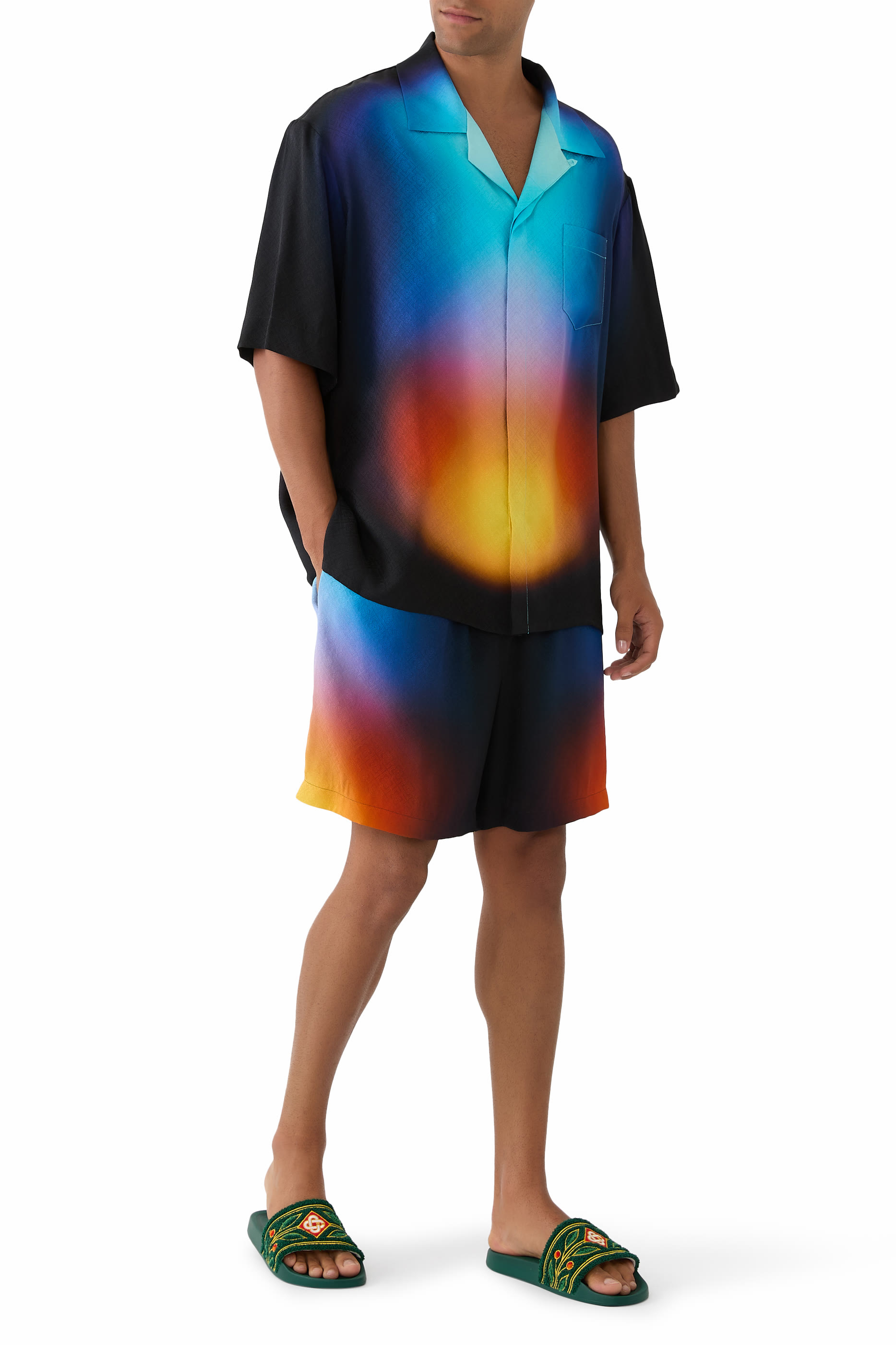 Gradient Silk Shorts