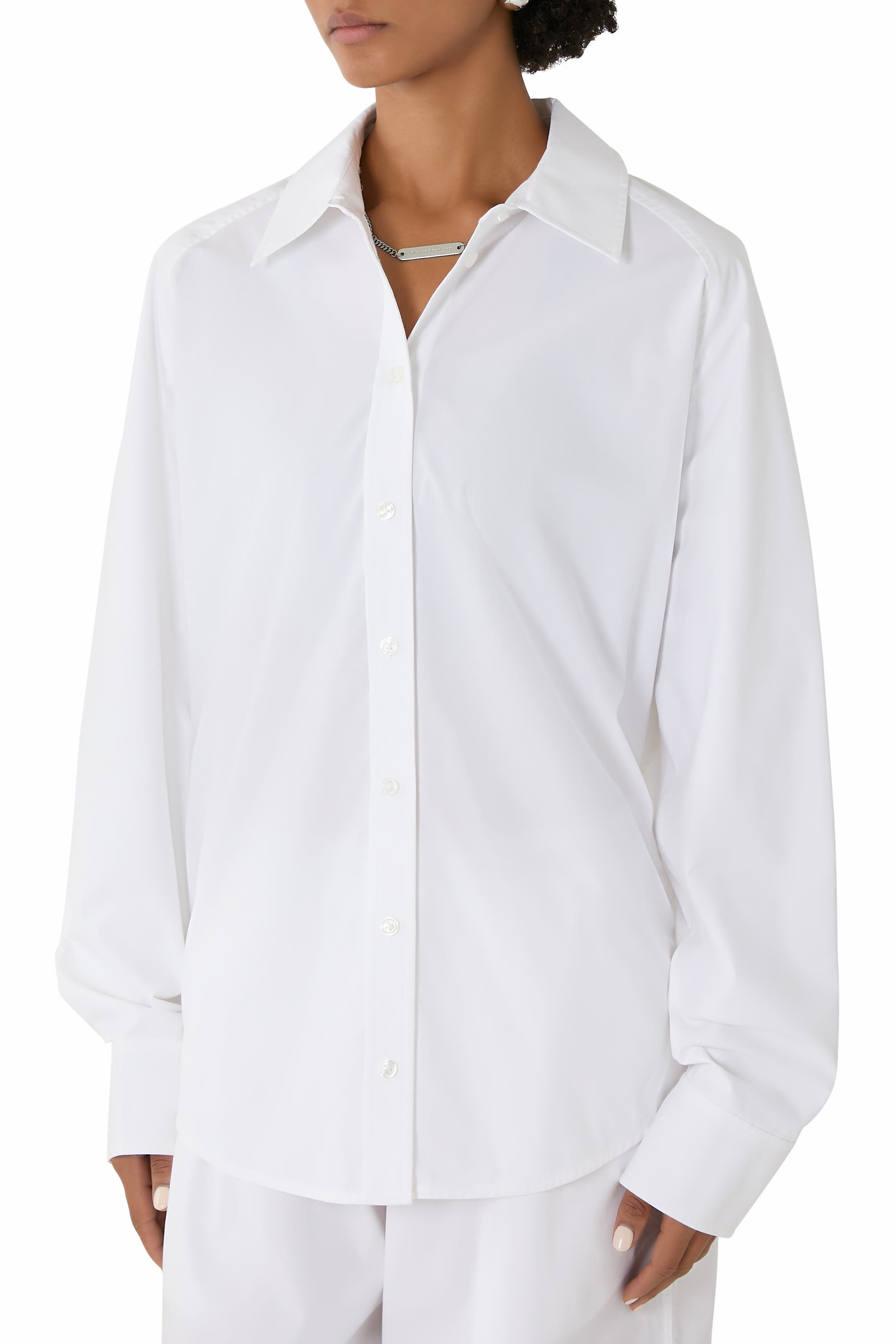 Necklace Oversized Button Down Shirt