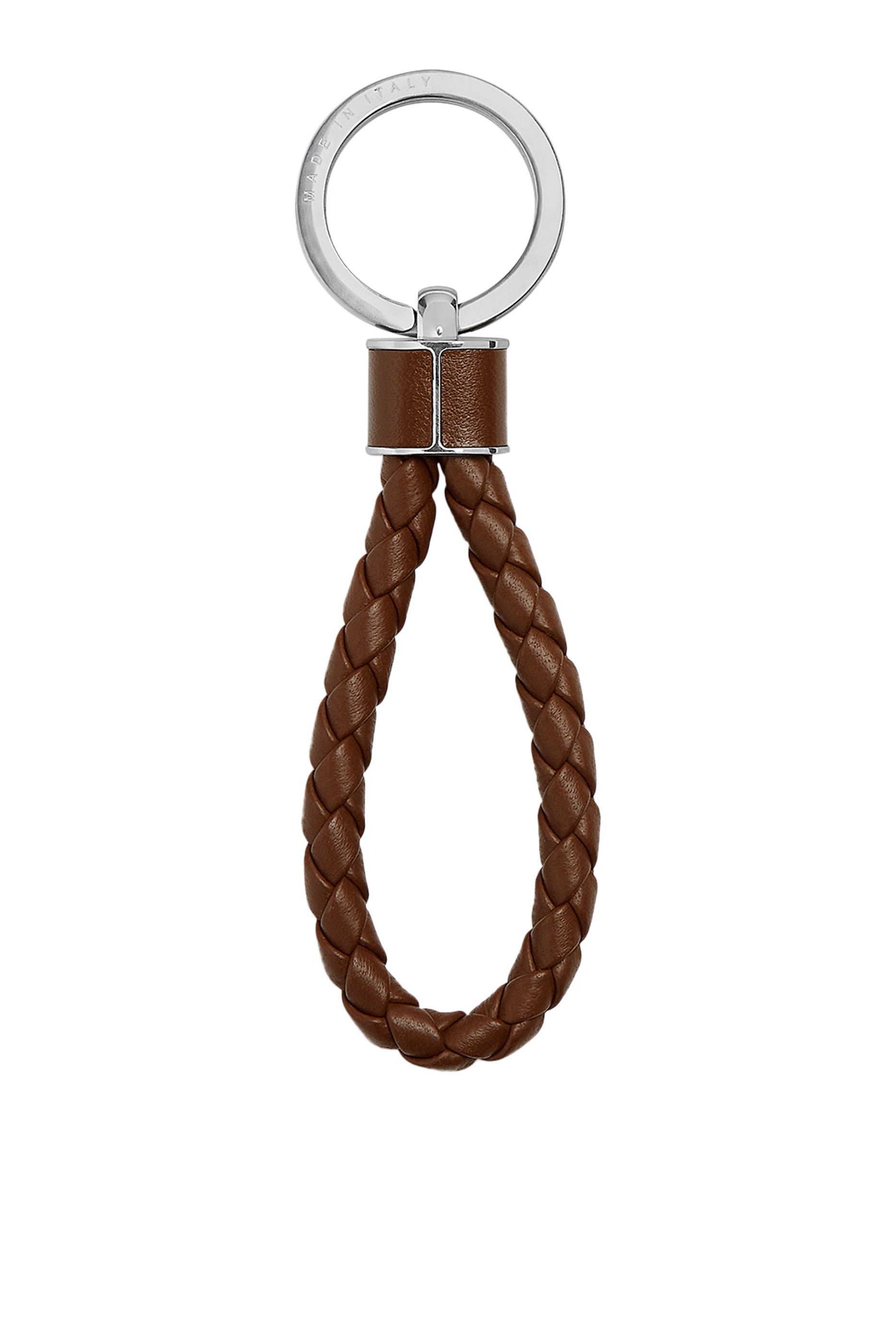 Intrecciato Leather Keyring