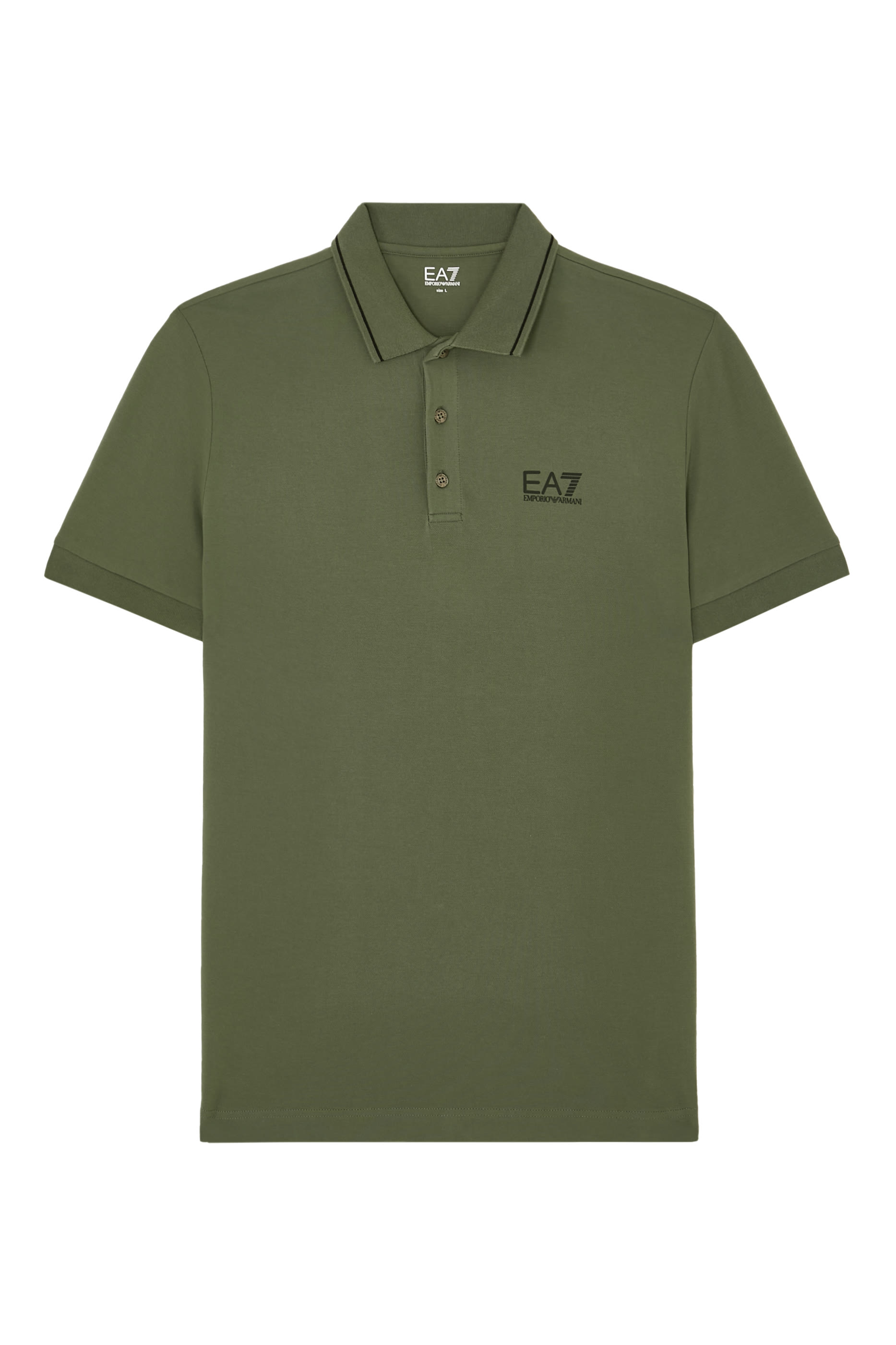 EA7 Logo Cotton Piqué Polo Shirt