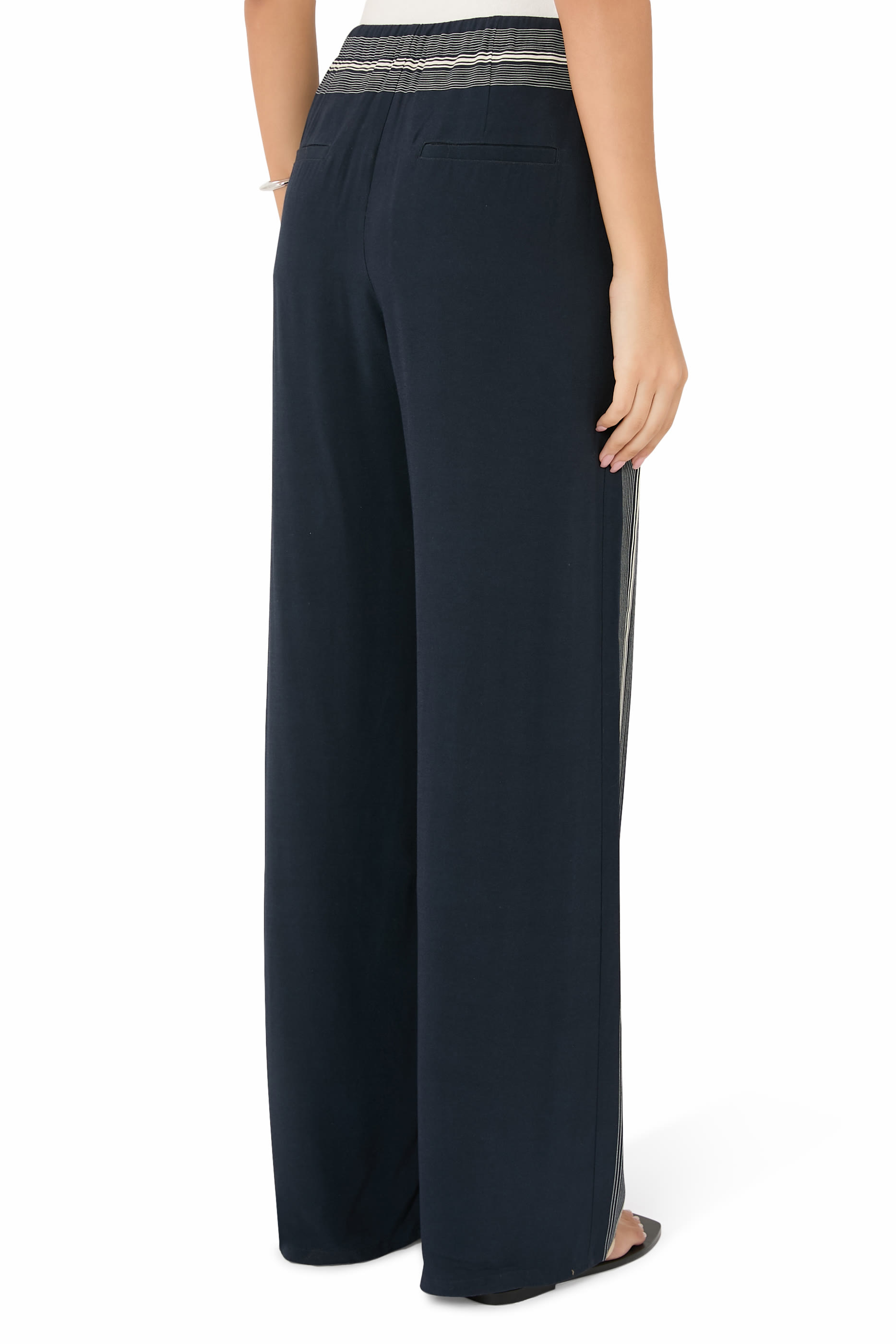 Handkerchief-Stripe Pull-On Pants