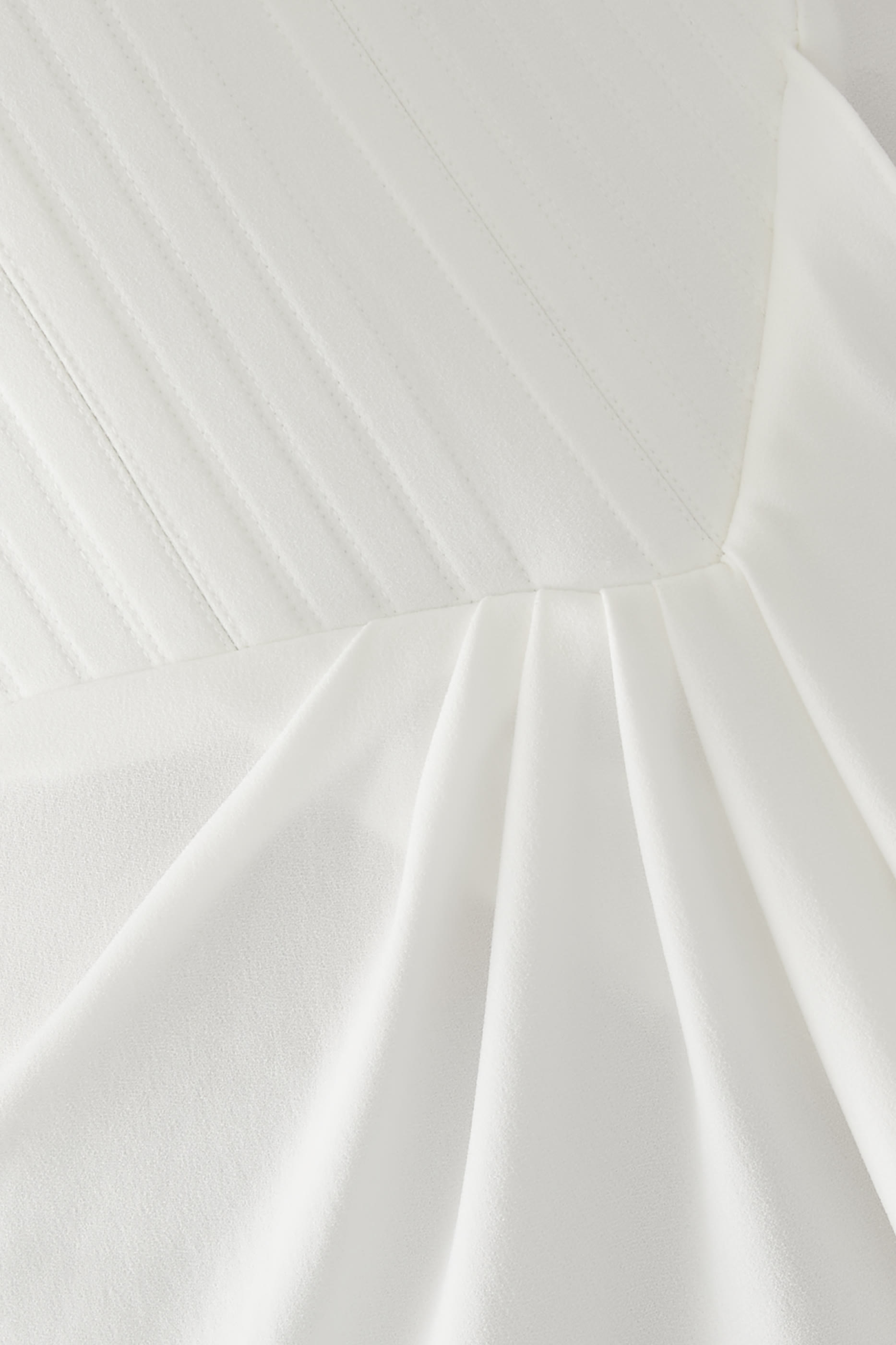 Strapless Corset Asymmetrical Longline Drape Gown in Crepe